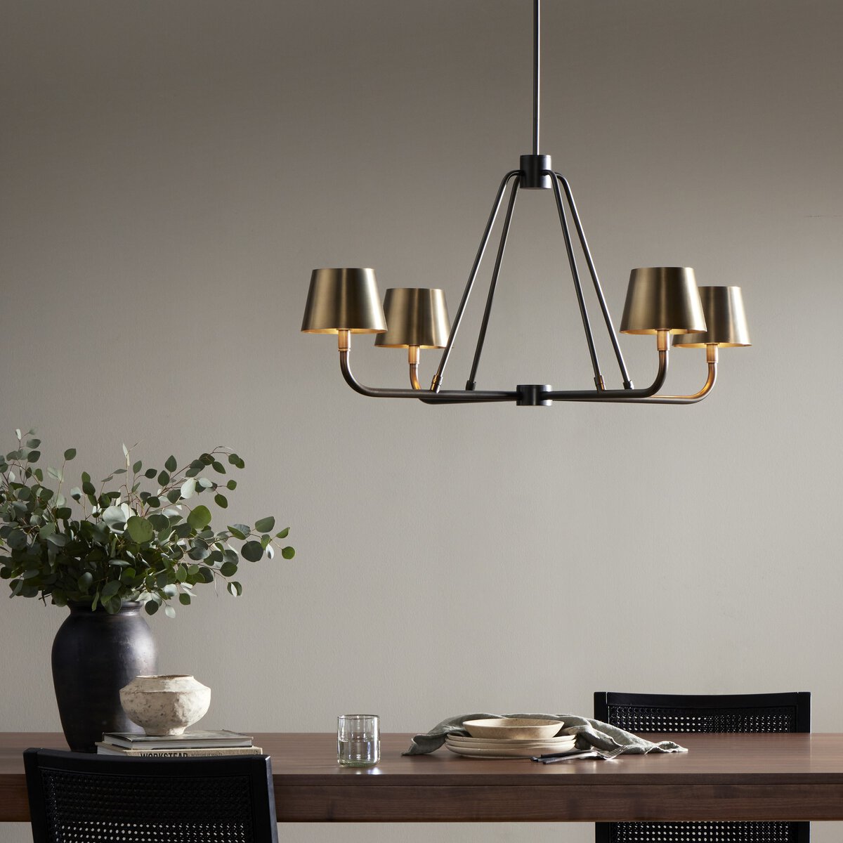 Nook Industrieller Vintage Kronleuchter aus Messing-Letslighting