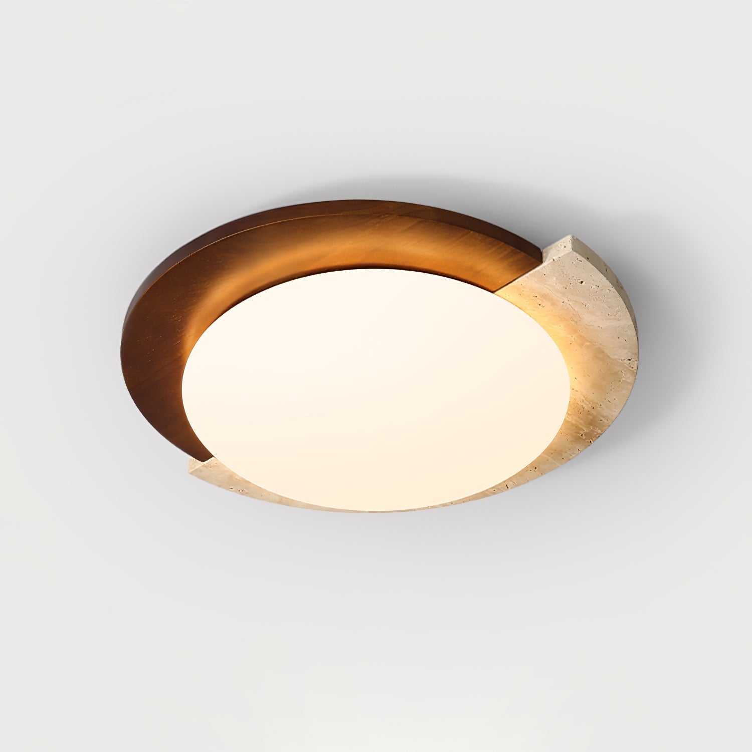 Ivnoran Arc-Rim Travertine Ceiling Light - Neutralighting