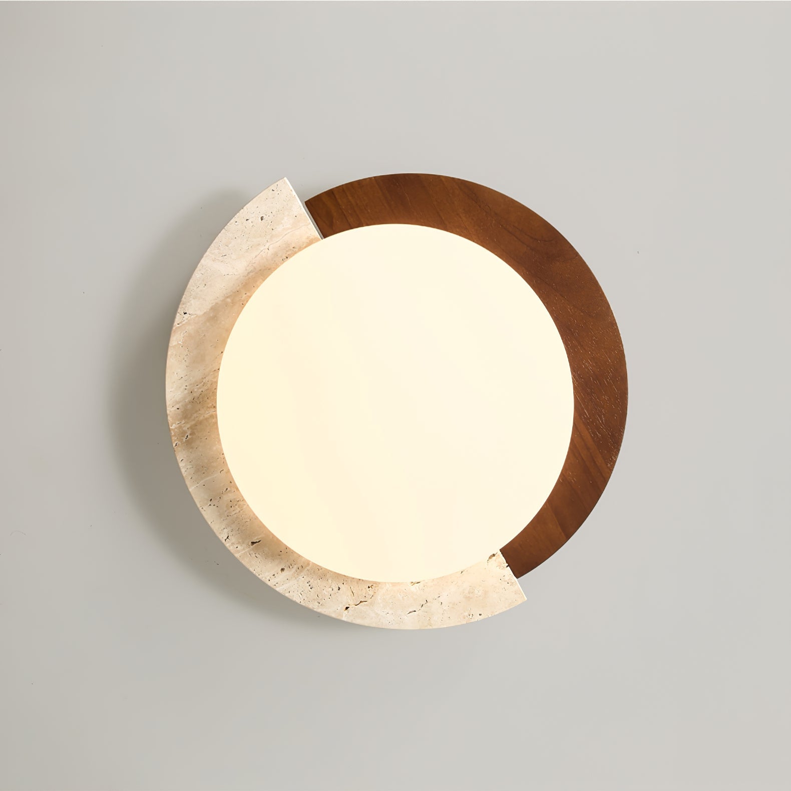 Ivnoran Arc-Rim Travertine Ceiling Light - Neutralighting