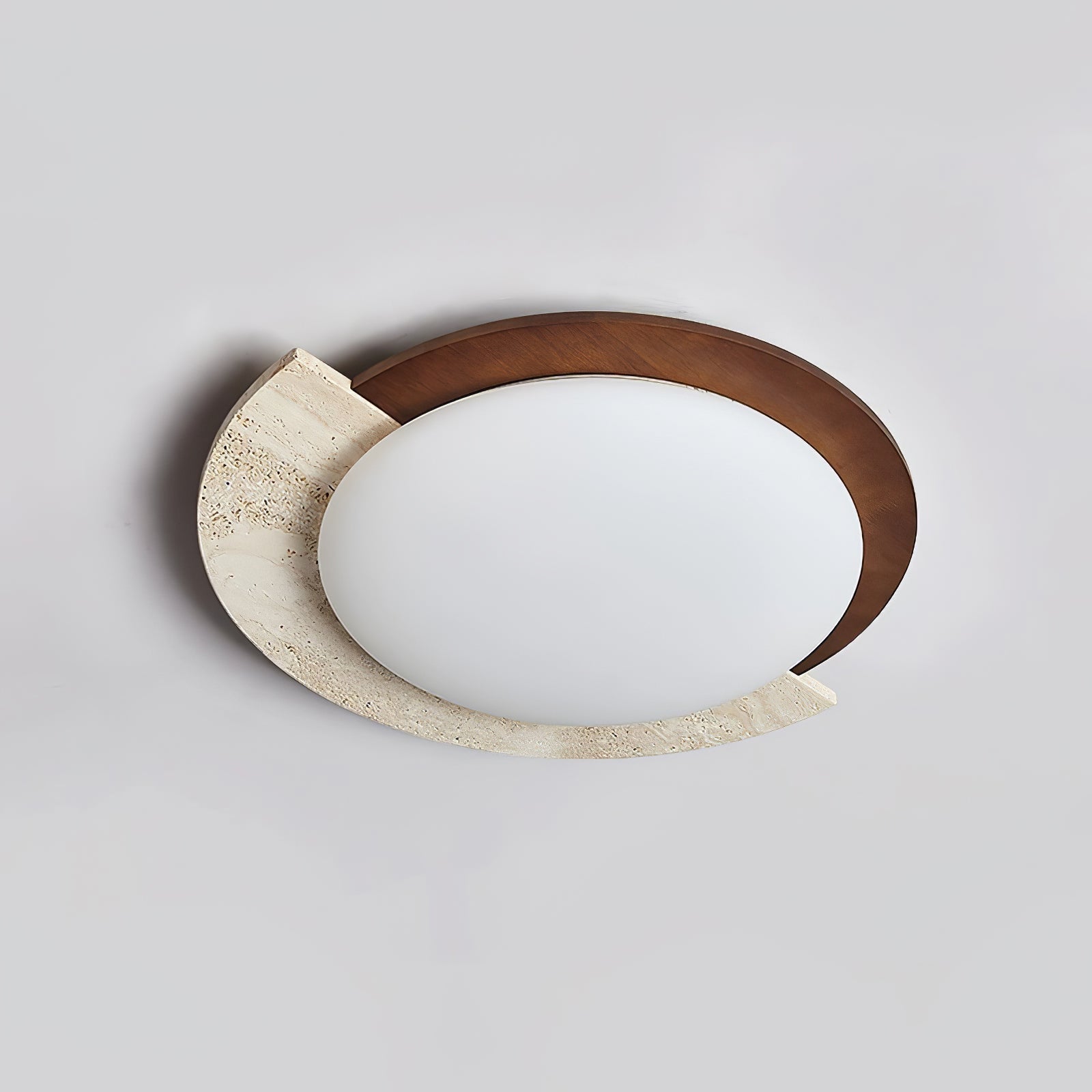 Ivnoran Arc-Rim Travertine Ceiling Light - Neutralighting