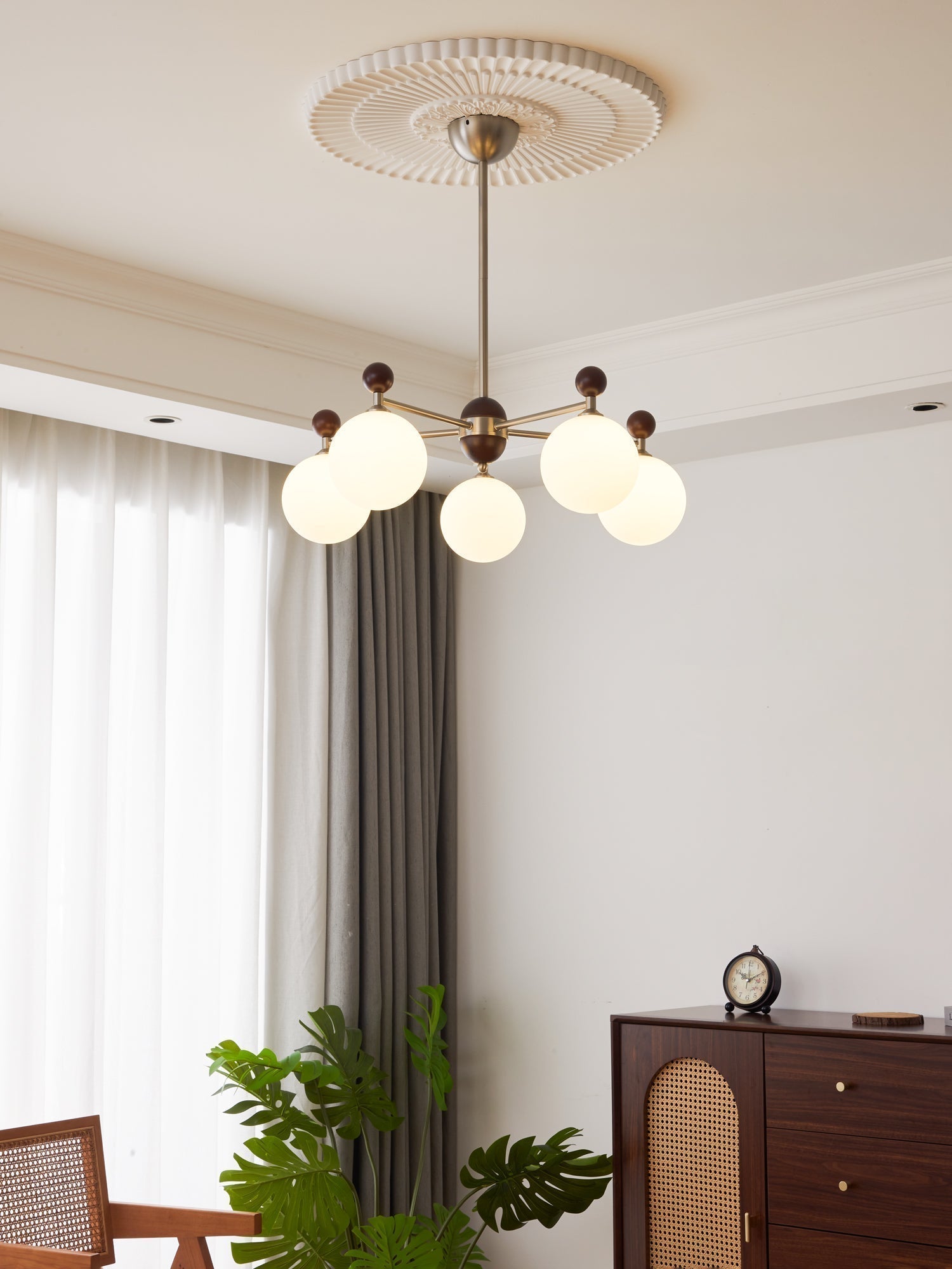 Cimirora Traditionelle Eleganz Holz Glas Kronleuchter-Letslighting