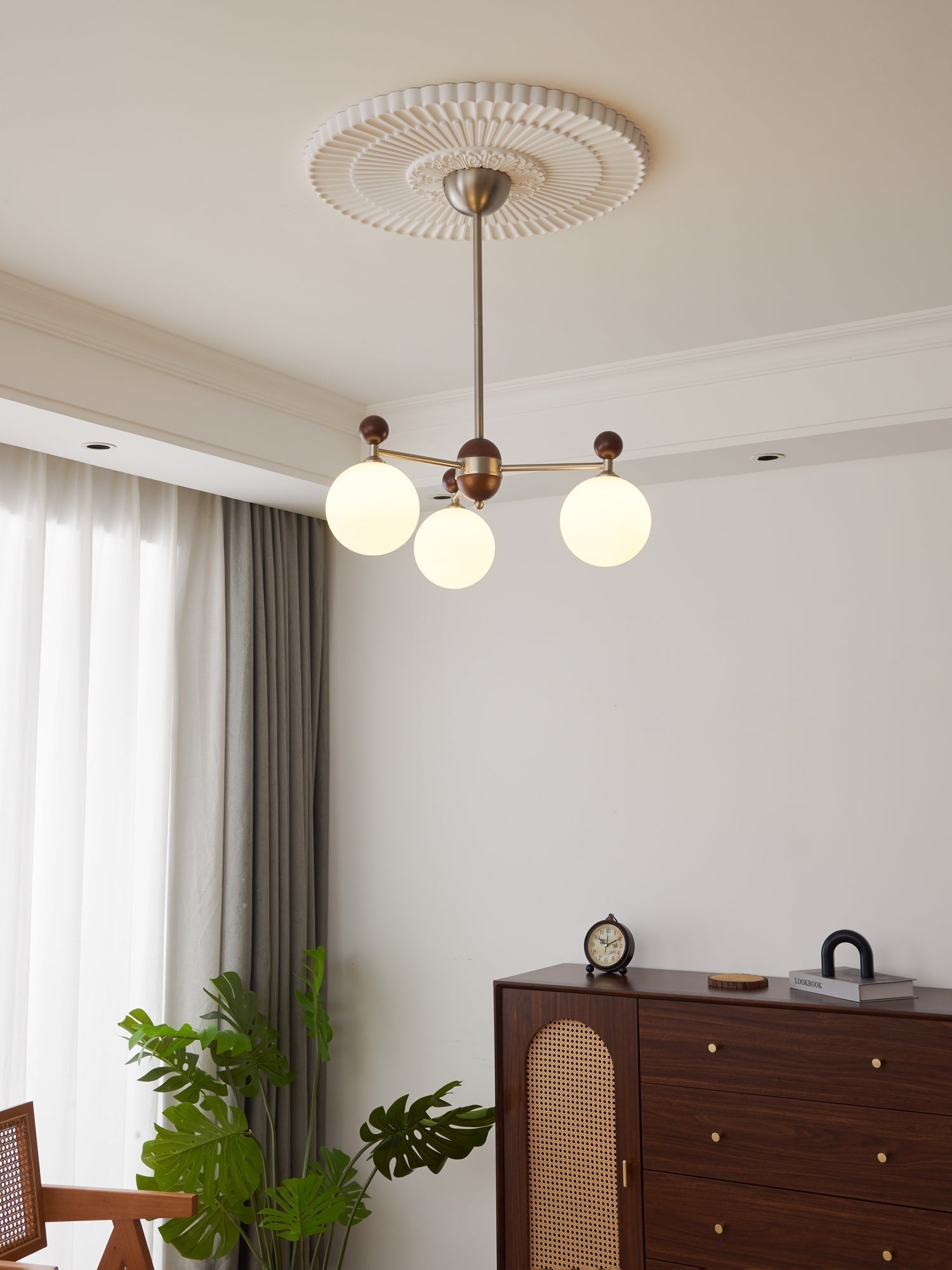 Cimirora Traditionelle Eleganz Holz Glas Kronleuchter-Letslighting