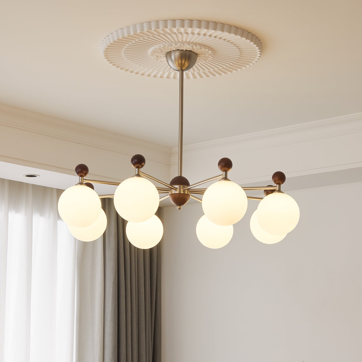 Cimirora Traditionelle Eleganz Holz Glas Kronleuchter-Letslighting