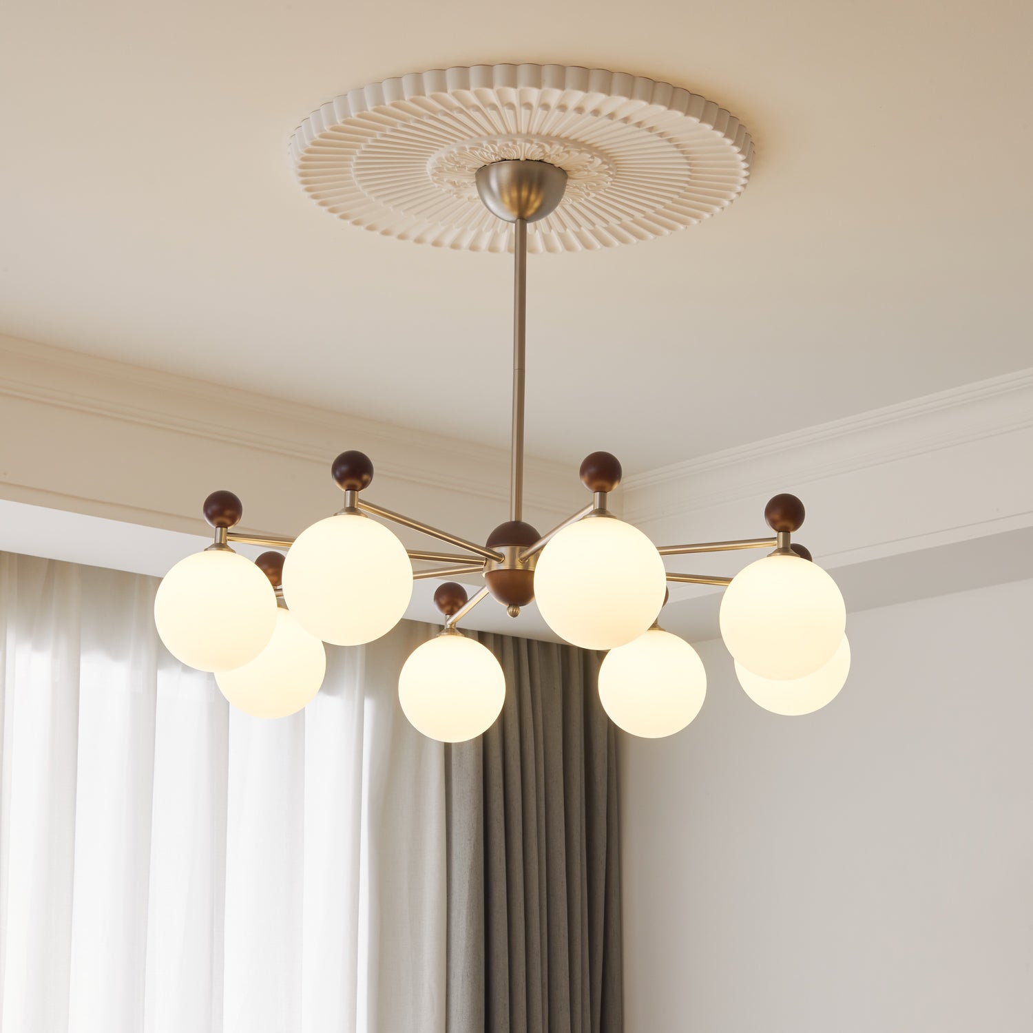 Cimirora Traditionelle Eleganz Holz Glas Kronleuchter-Letslighting