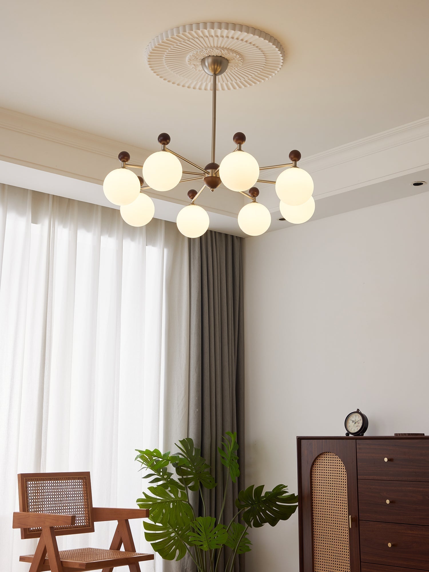 Cimirora Traditionelle Eleganz Holz Glas Kronleuchter-Letslighting