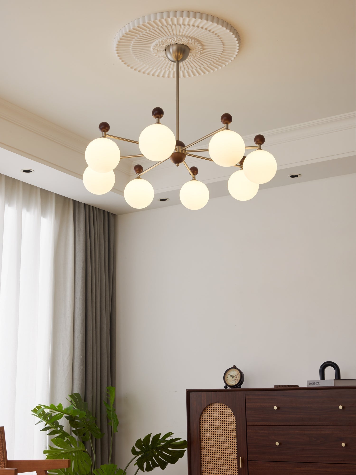 Cimirora Traditionelle Eleganz Holz Glas Kronleuchter-Letslighting