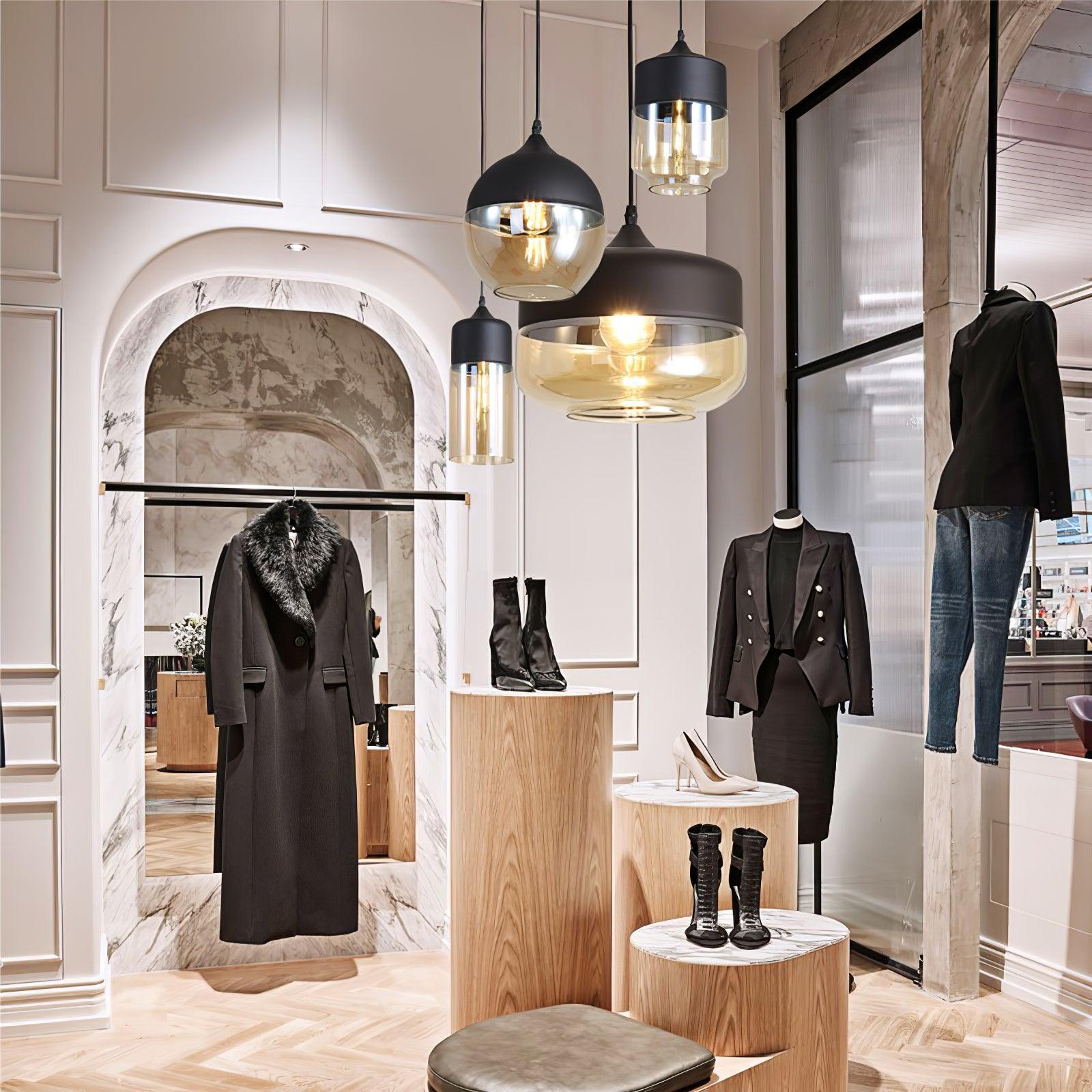 Aura Industriell Glas Pendelleuchte-Letslighting