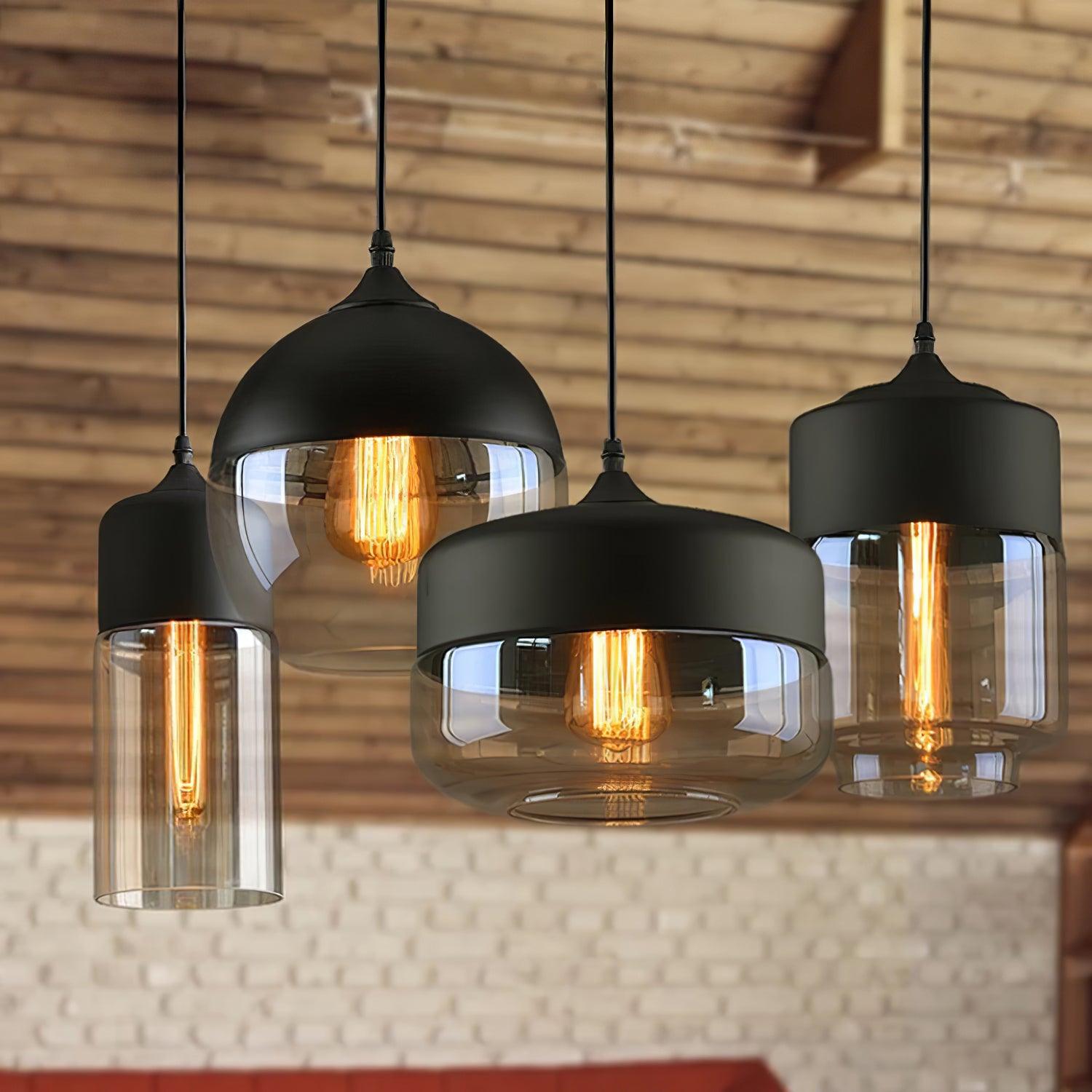 Aura Industriell Glas Pendelleuchte-Letslighting