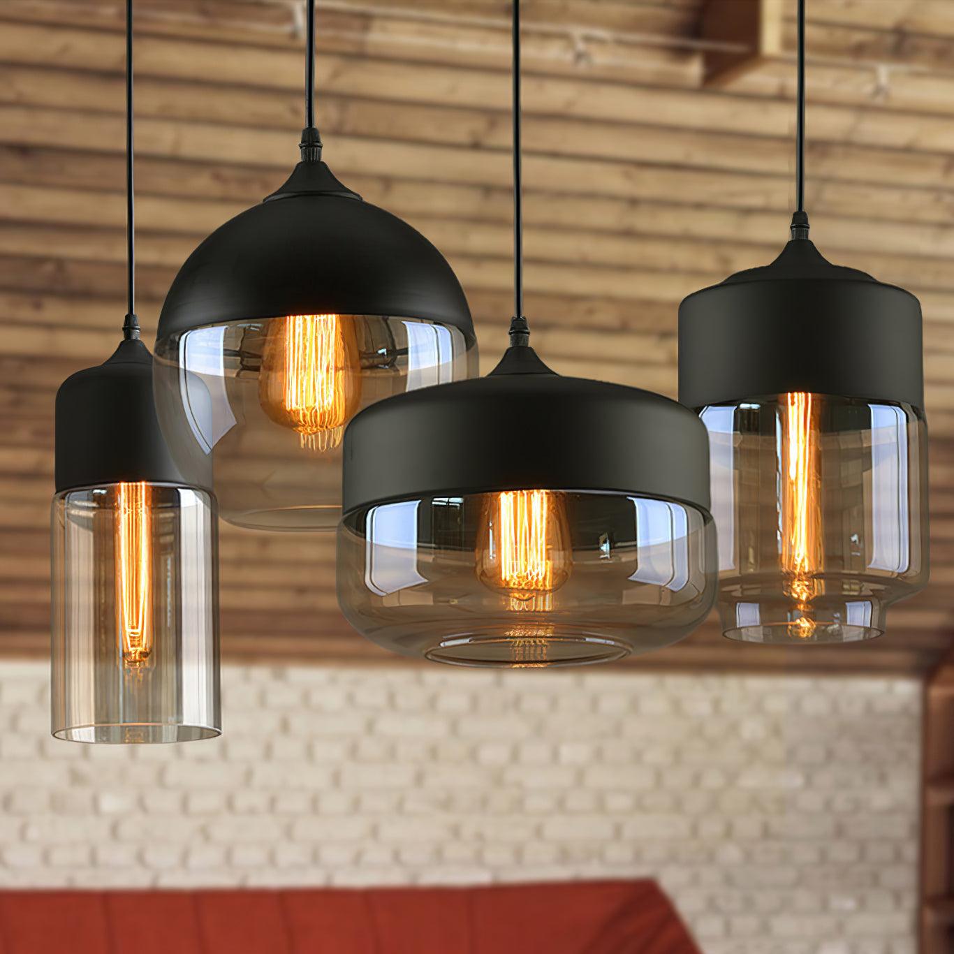 Aura Industriell Glas Pendelleuchte-Letslighting