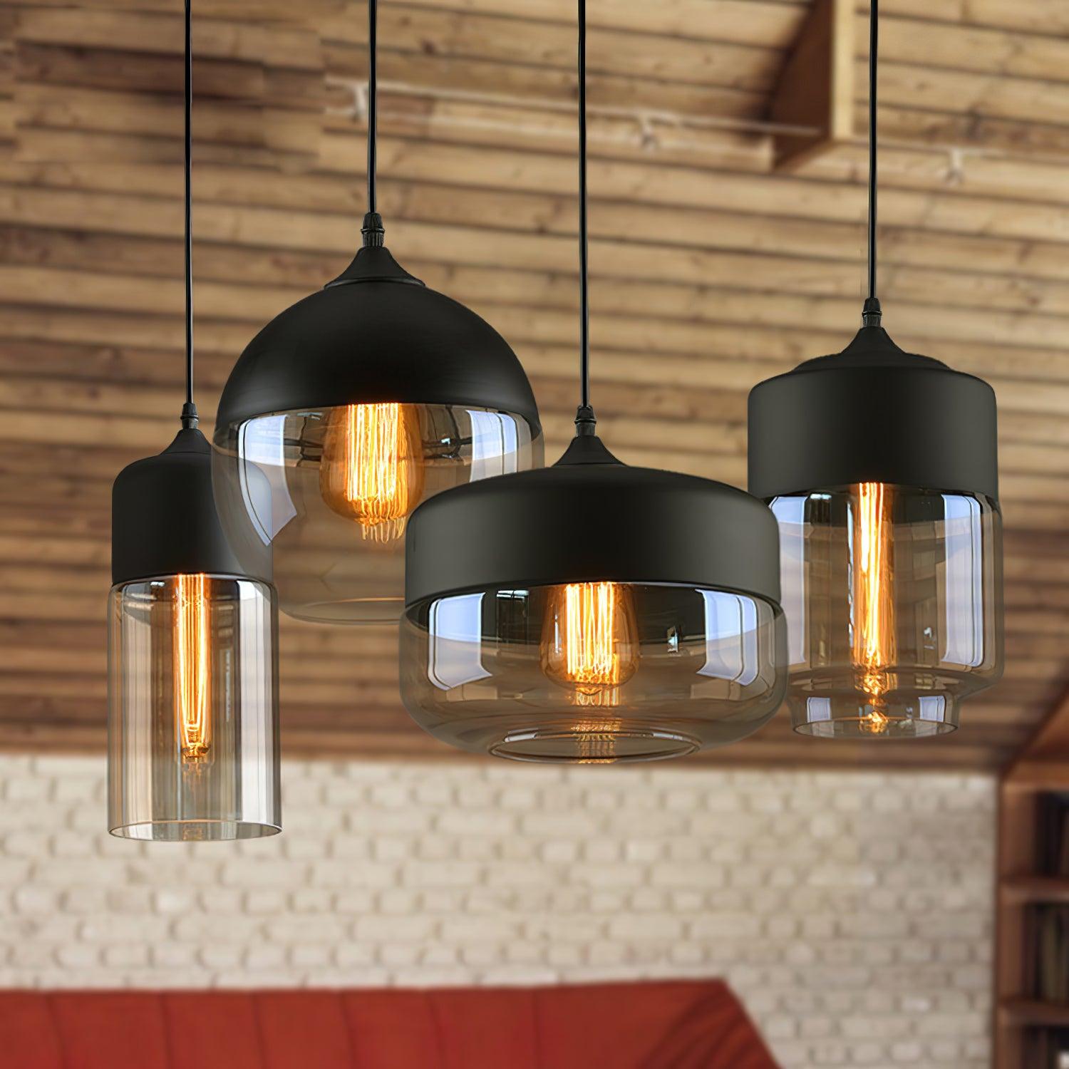 Aura Industriell Glas Pendelleuchte-Letslighting