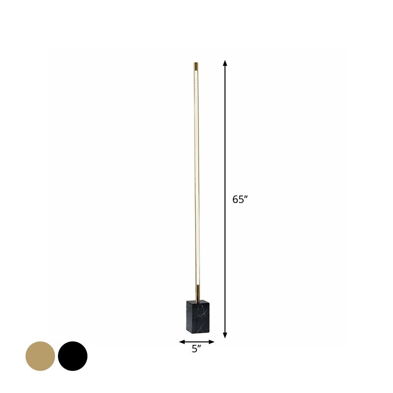 Arisha Minimalist Stehleuchte Linear, Schwarz/Gold, Metall