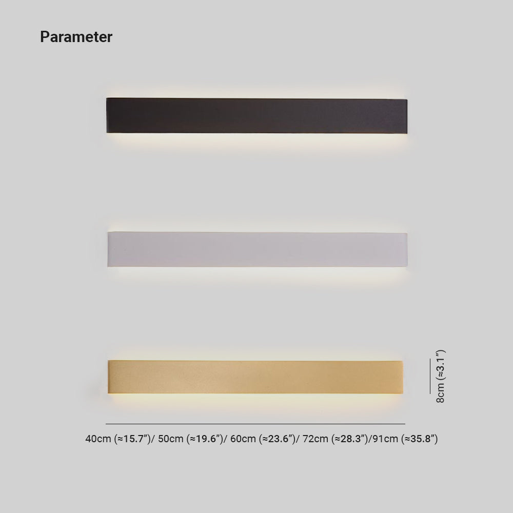 Arisha Modern LED Wandleuchte Innen Rechteckig Schwarz/Weiß/Gold Bade/Wohnzimmer