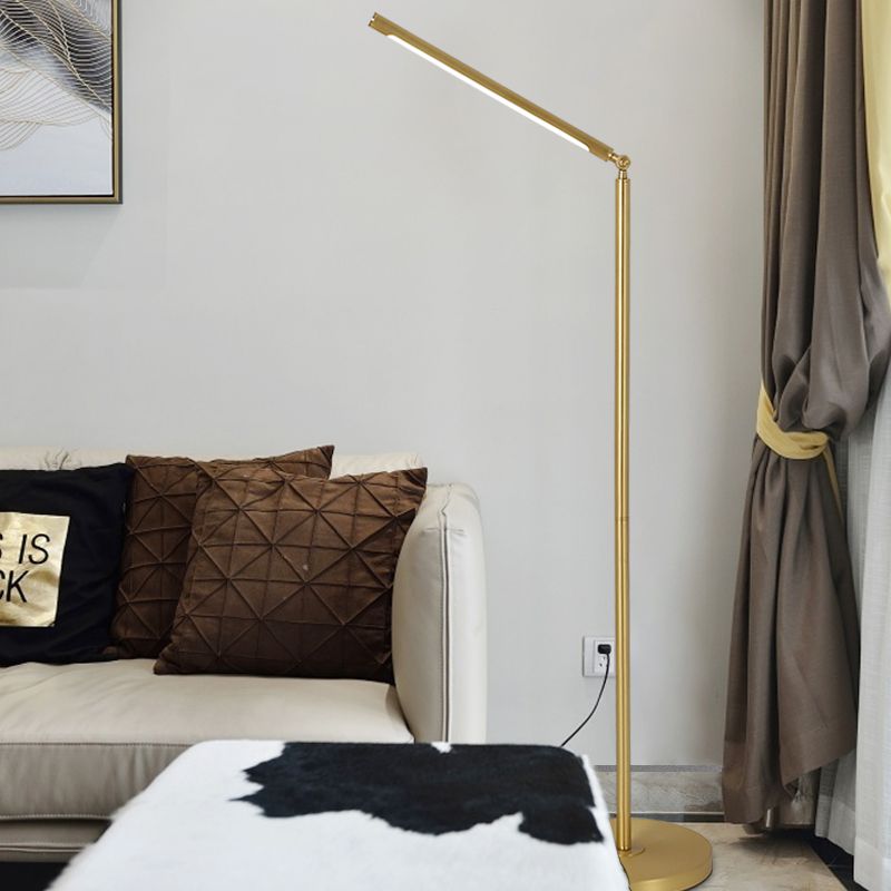 Arisha Modern Linear Stehleuchte Gold, Wohnzimmer, Metall Acryl