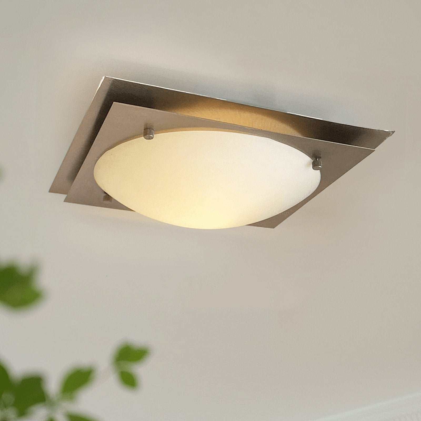 Astrain Deckenleuchte aus Glas und Stahl-Letslighting