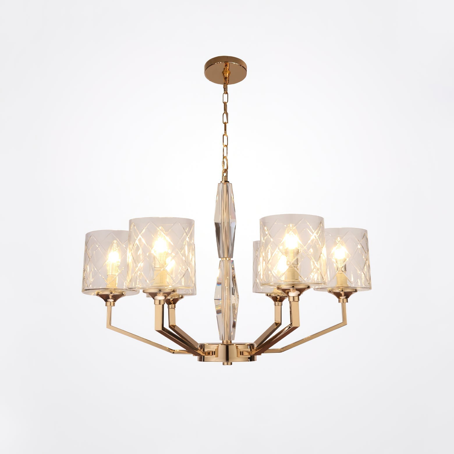 Dew Postmoderner Luxus Messing-Glas-Kronleuchter-Letslighting