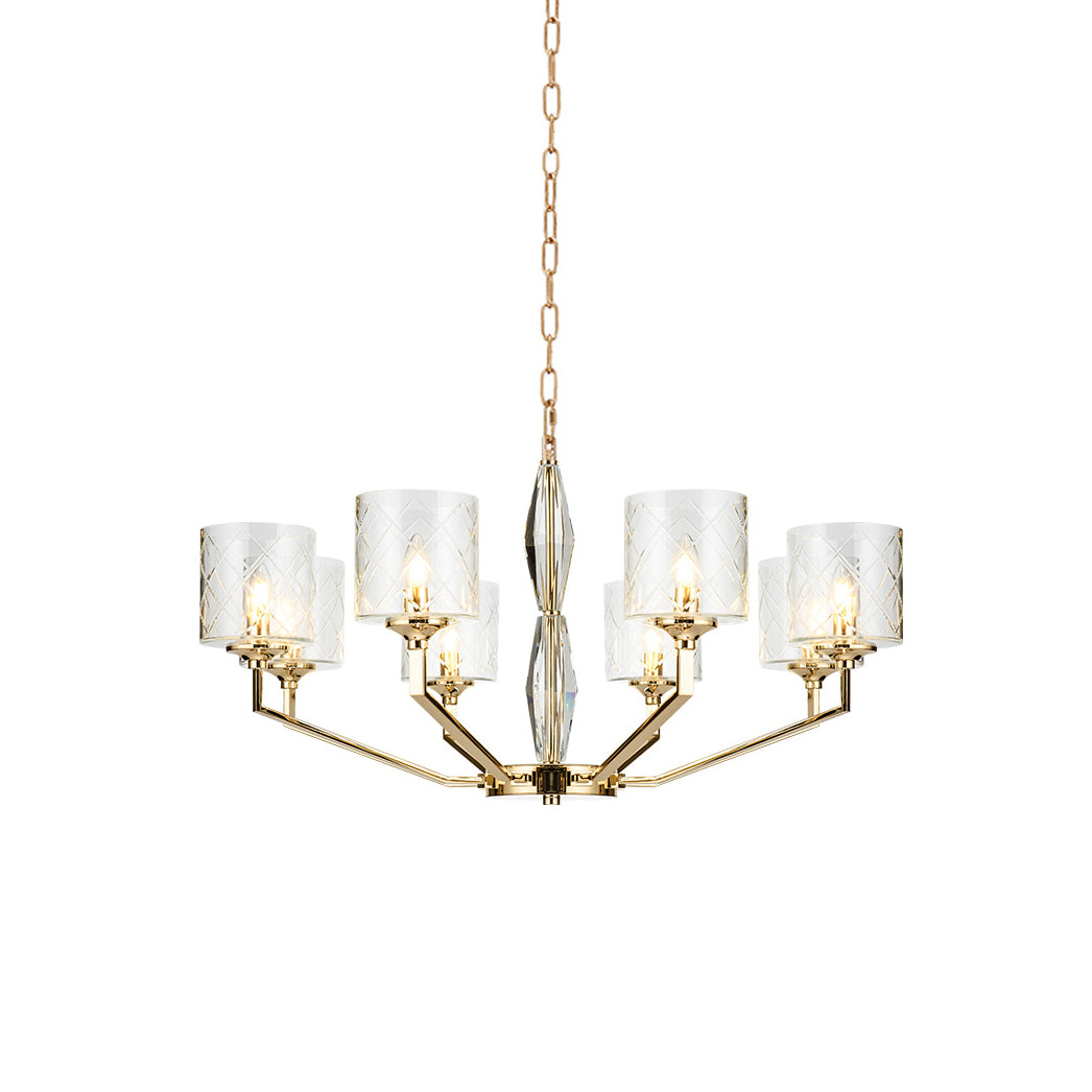 Dew Postmoderner Luxus Messing-Glas-Kronleuchter-Letslighting