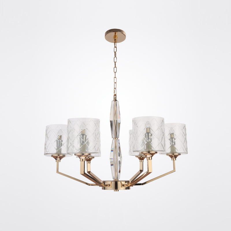 Dew Postmoderner Luxus Messing-Glas-Kronleuchter-Letslighting