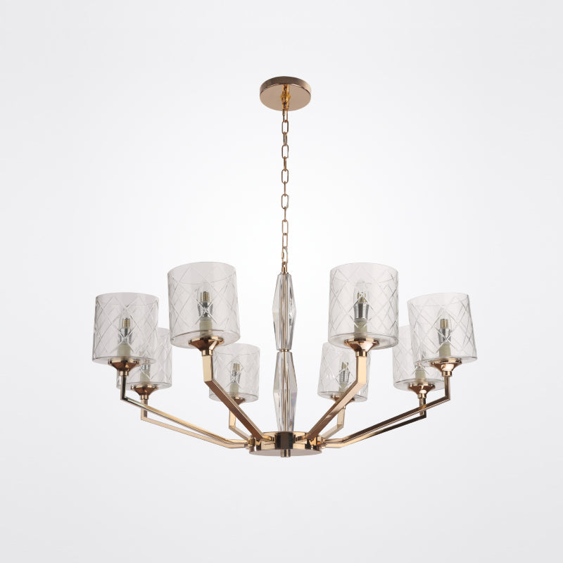 Dew Postmoderner Luxus Messing-Glas-Kronleuchter-Letslighting