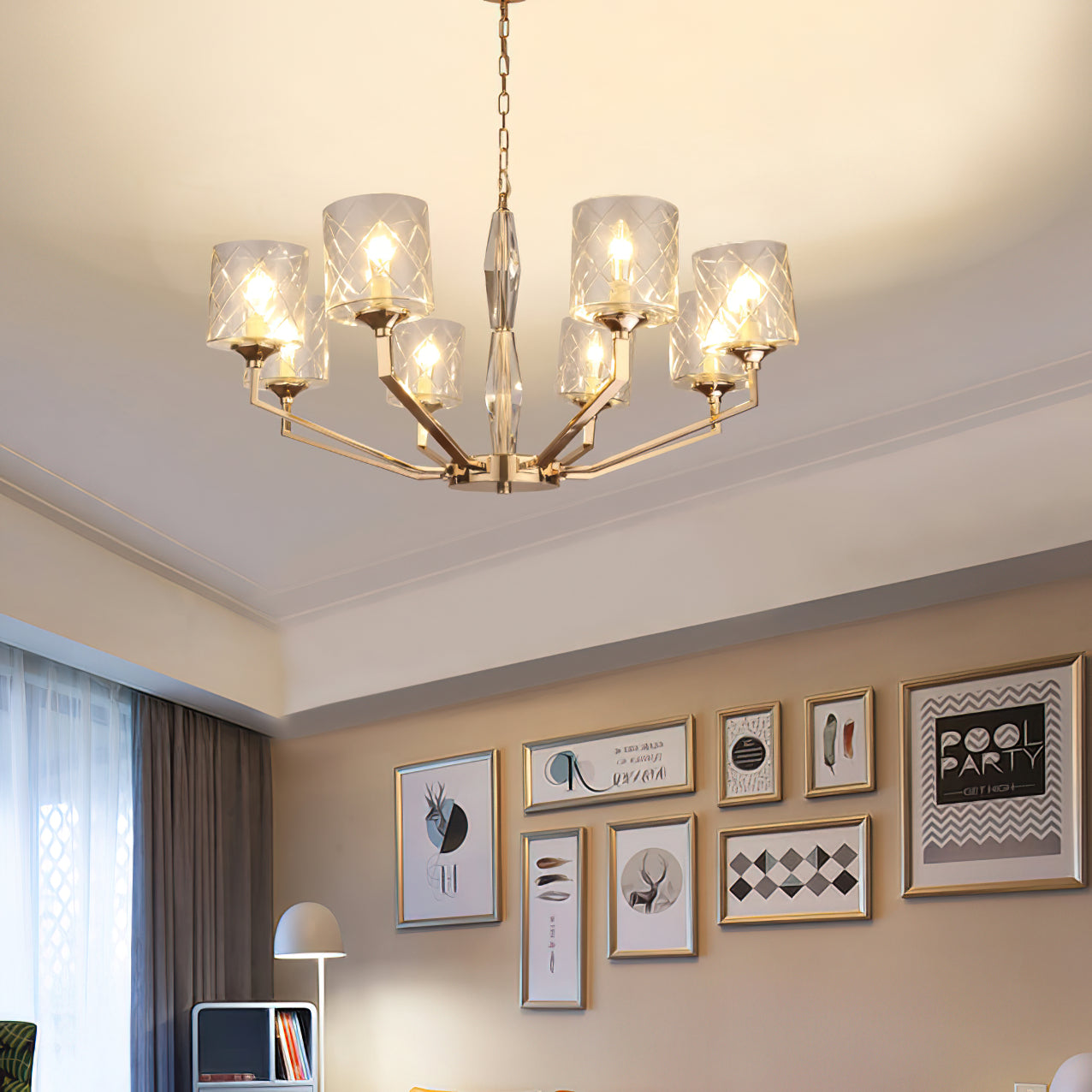 Dew Postmoderner Luxus Messing-Glas-Kronleuchter-Letslighting