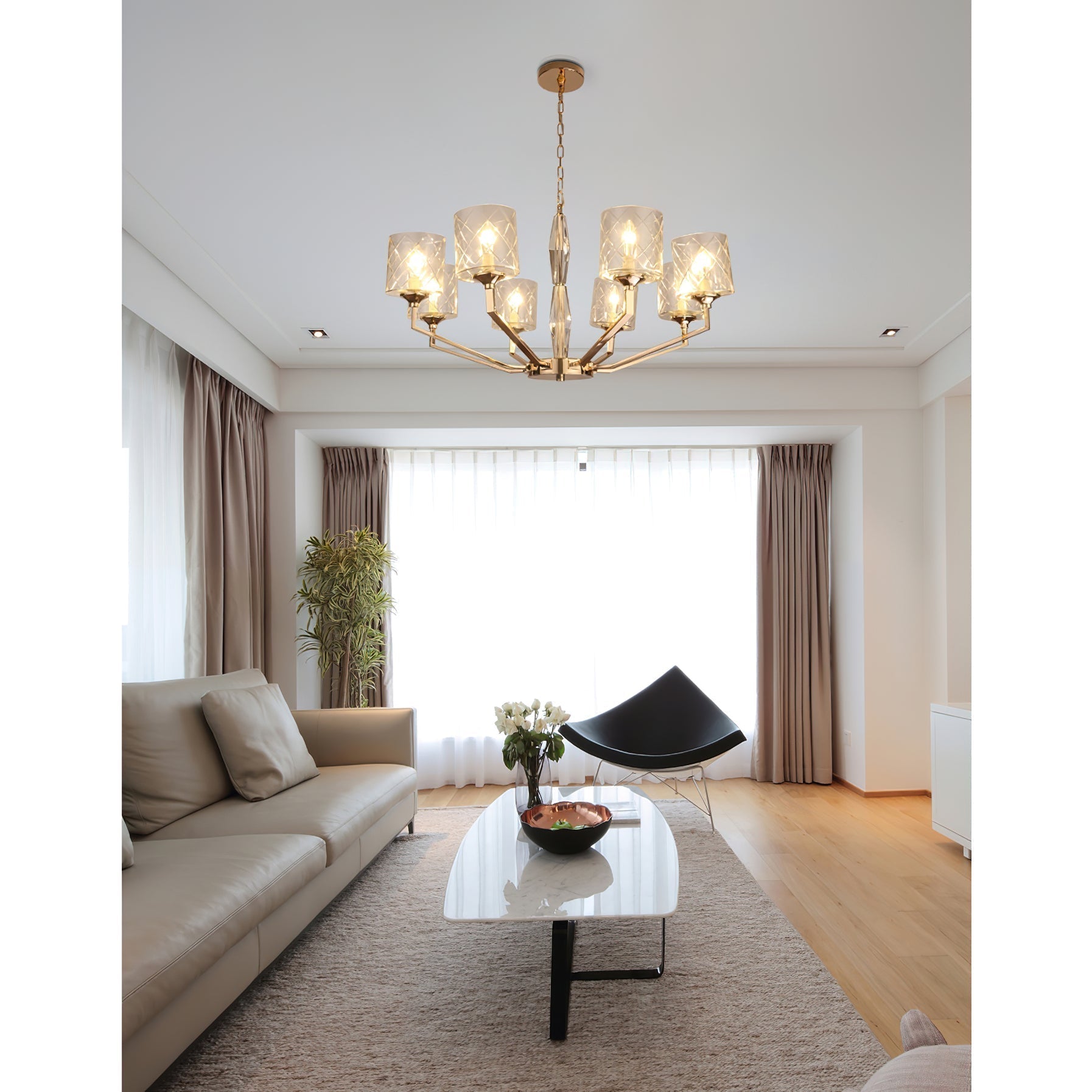 Dew Postmoderner Luxus Messing-Glas-Kronleuchter-Letslighting