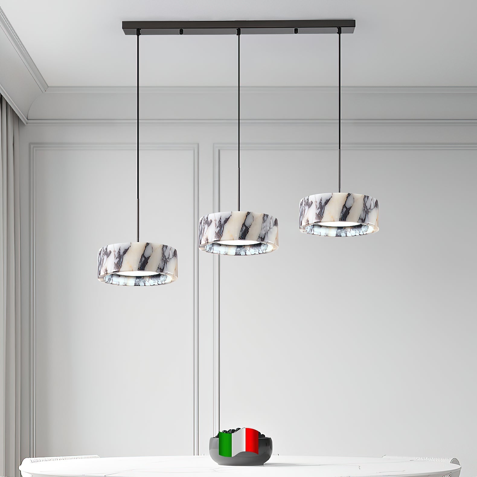 Glide Modern Minimalist Marble Metal Pendant Lamp - Letslighting