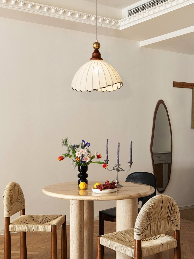 Thalira Holz Stoff Elegant Pendelleuchte-Letslighting