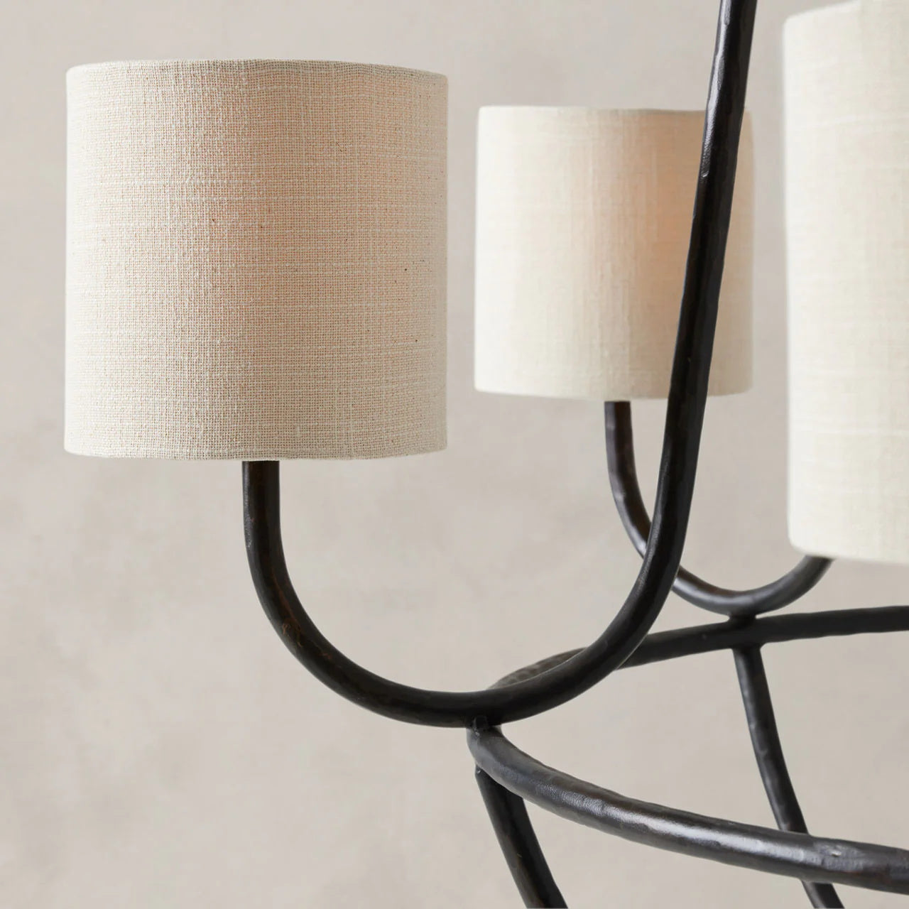 Lithe Vintage Industrie Messing Stoff Kronleuchter-Letslighting