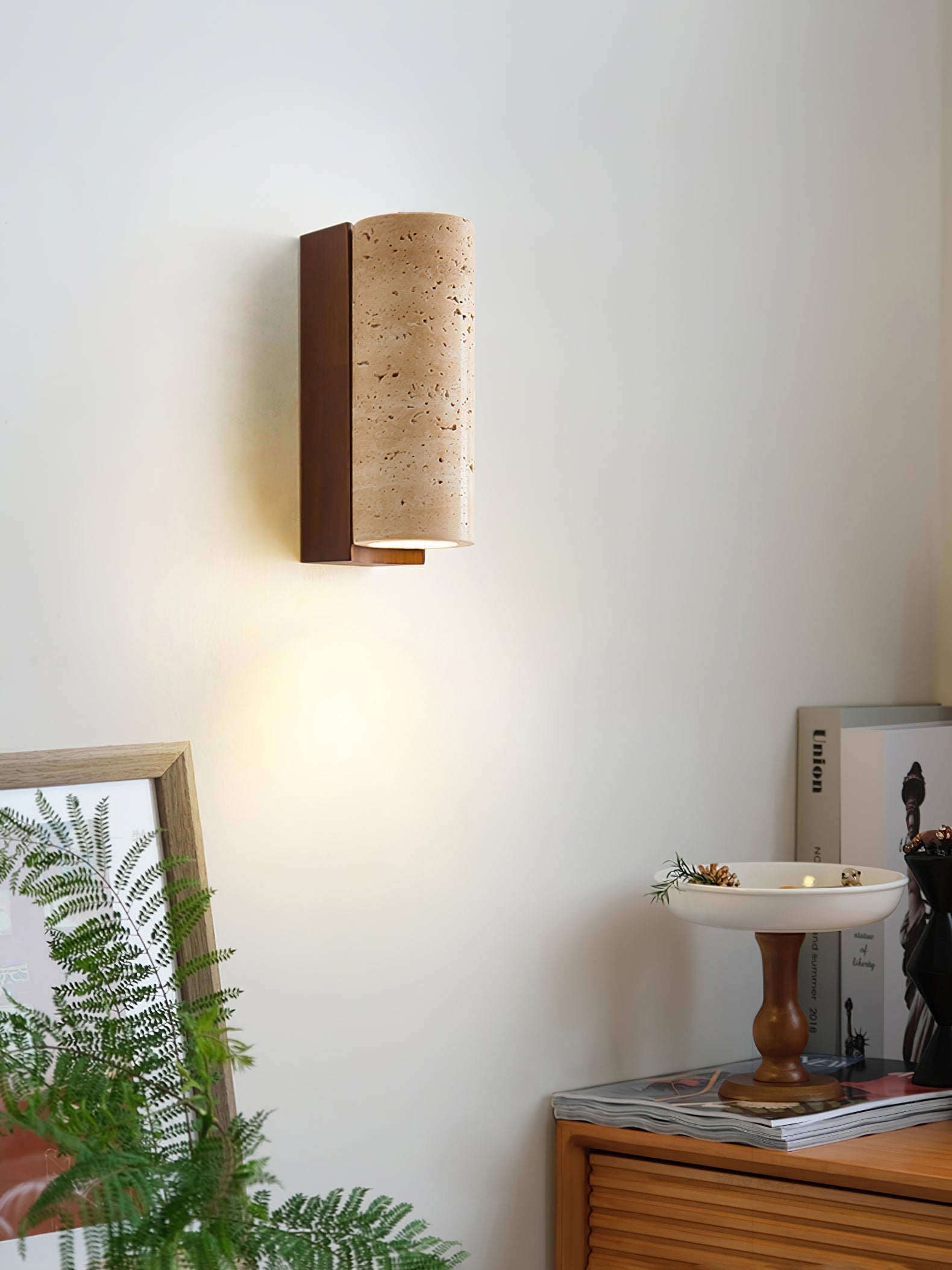 Lysandra Cylindrical Travertine Wall Light - Blowlighting