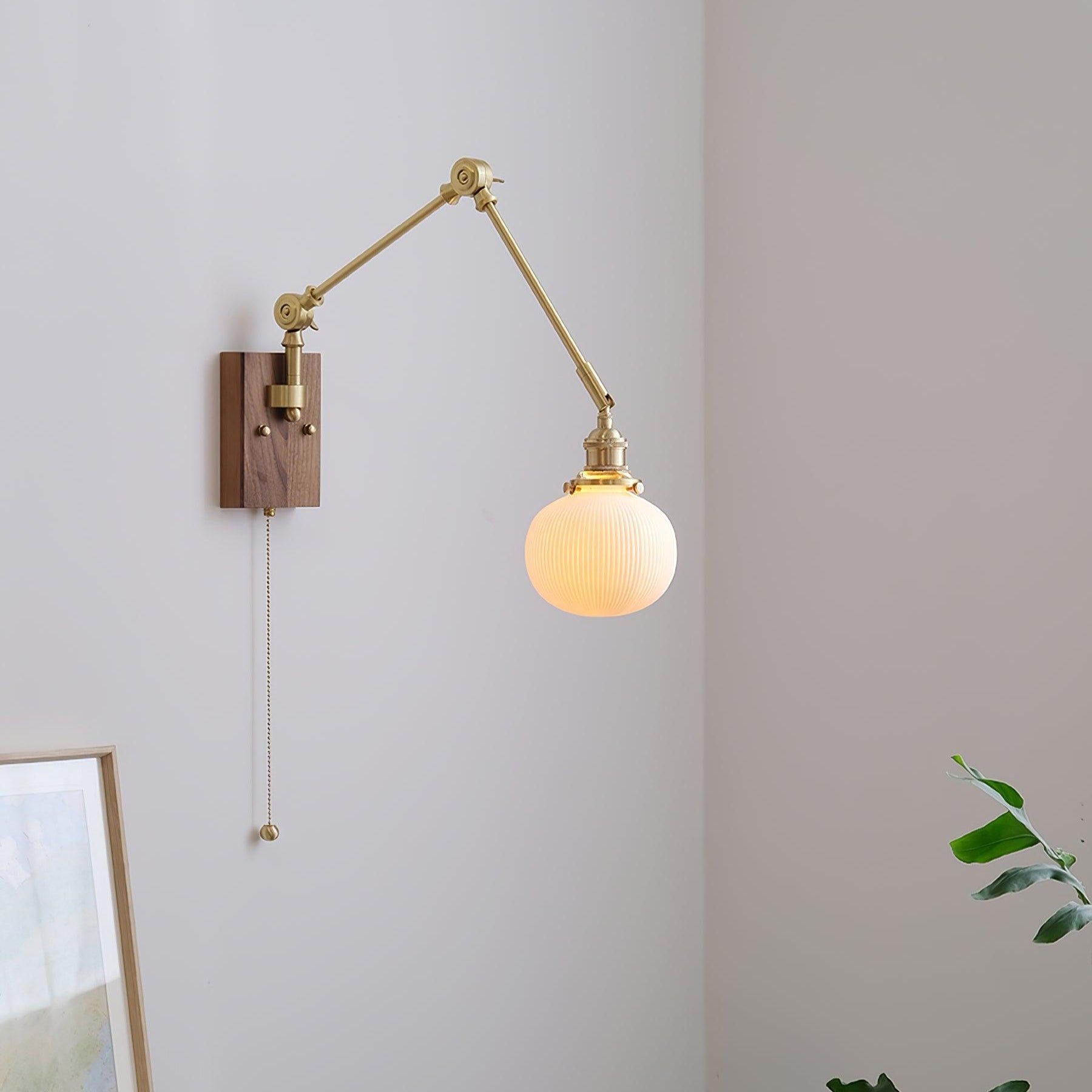 Brione Vintage Holz Wandleuchte-Letslighting