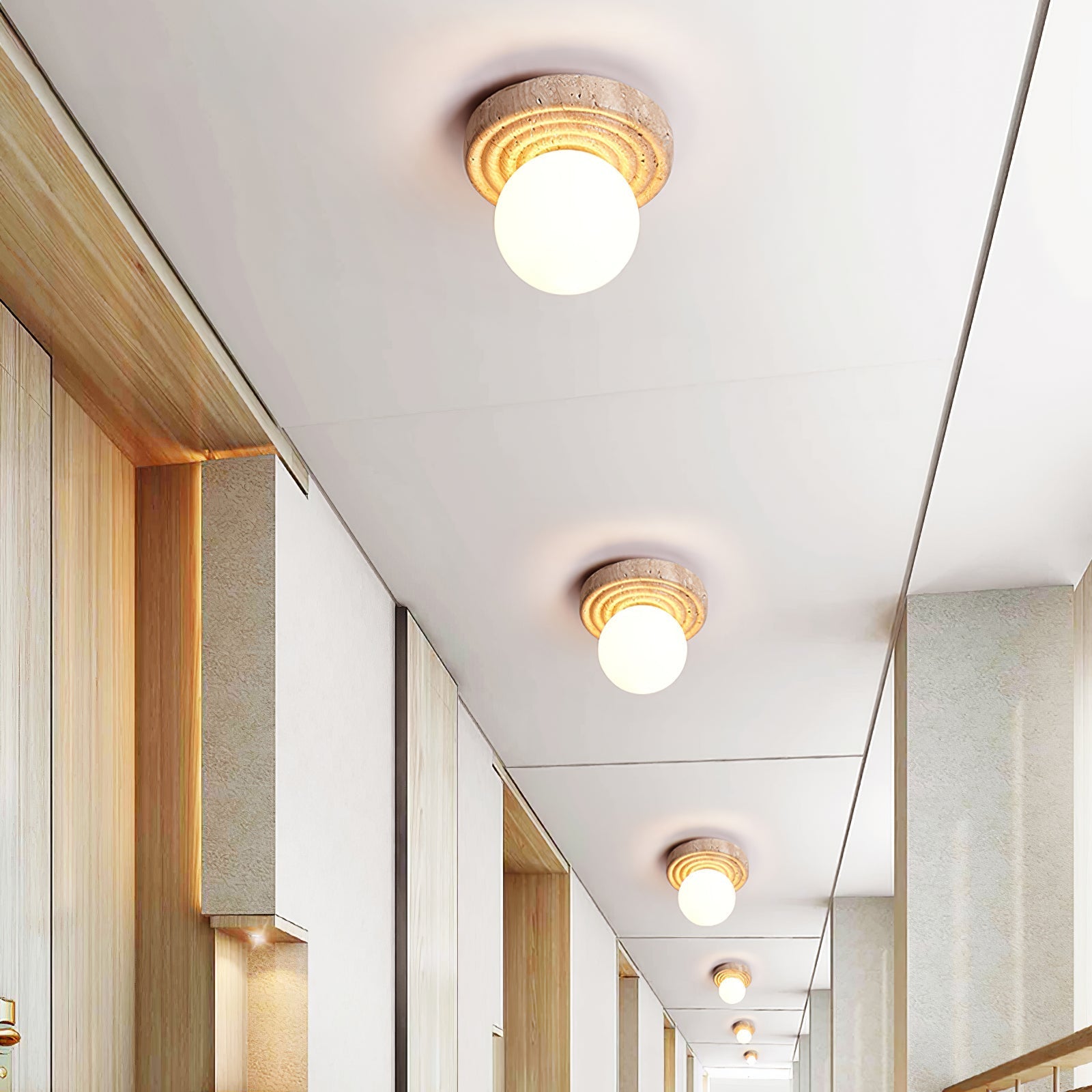 Carmen Travertine Ceiling Light - Letslighting