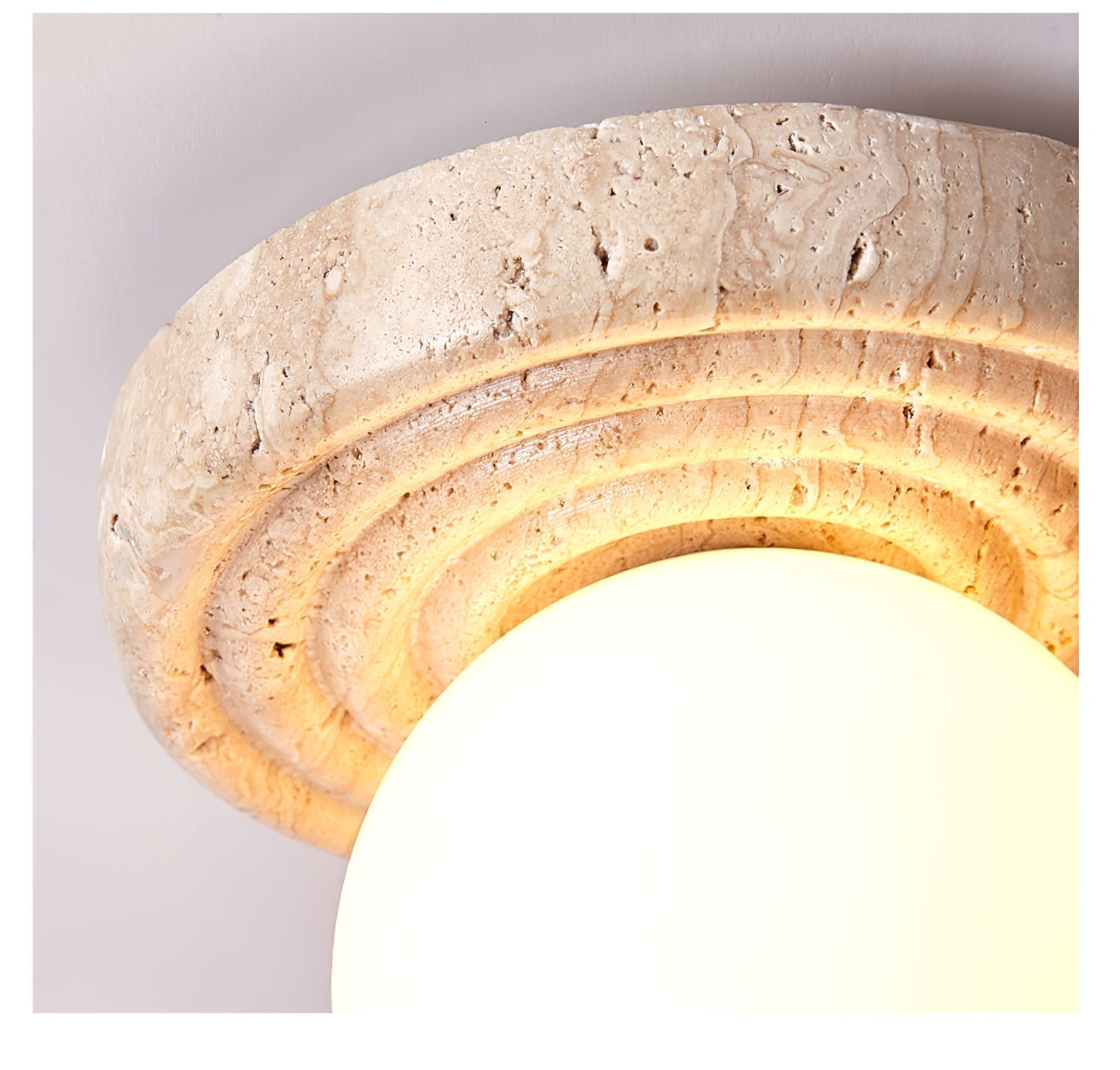 Echo Travertine Globe Wall Lamp - Letslighting