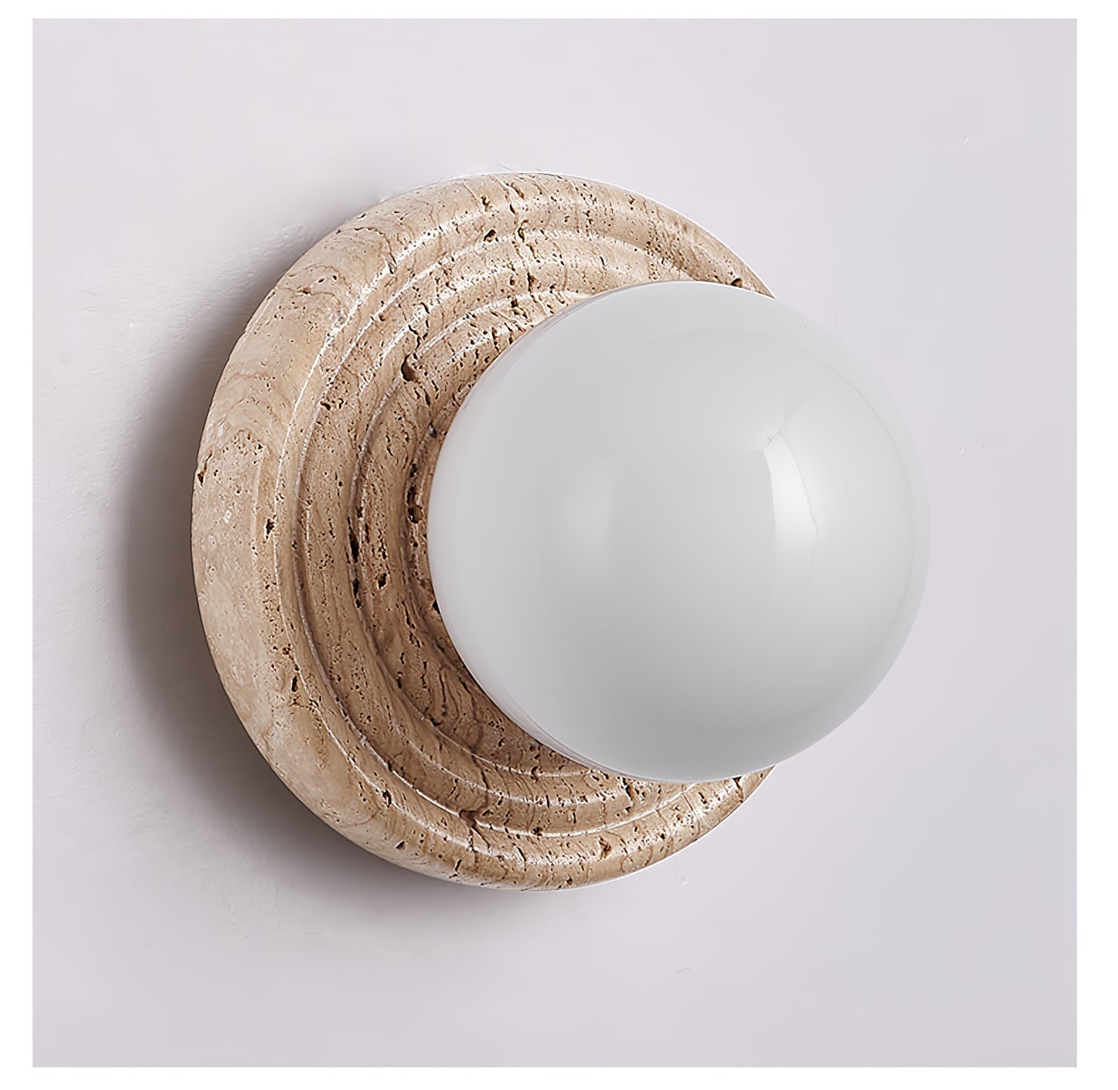 Echo Travertine Globe Wall Lamp - Letslighting