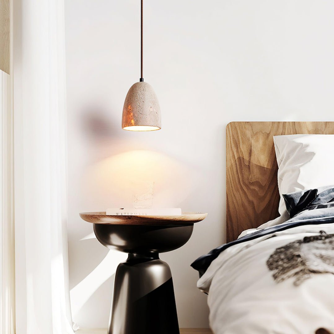 Evtheira Conical Travertine Pendant Light - Neutralighting