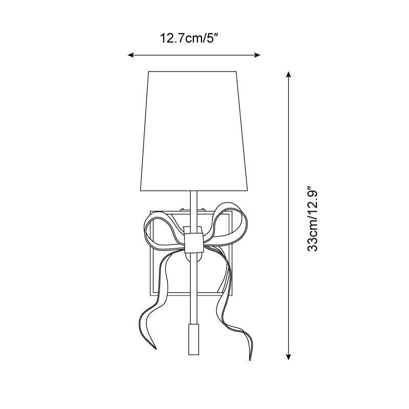 Ribelle Black Shade Wall Sconce with Gold Bow Accent - Letslighting