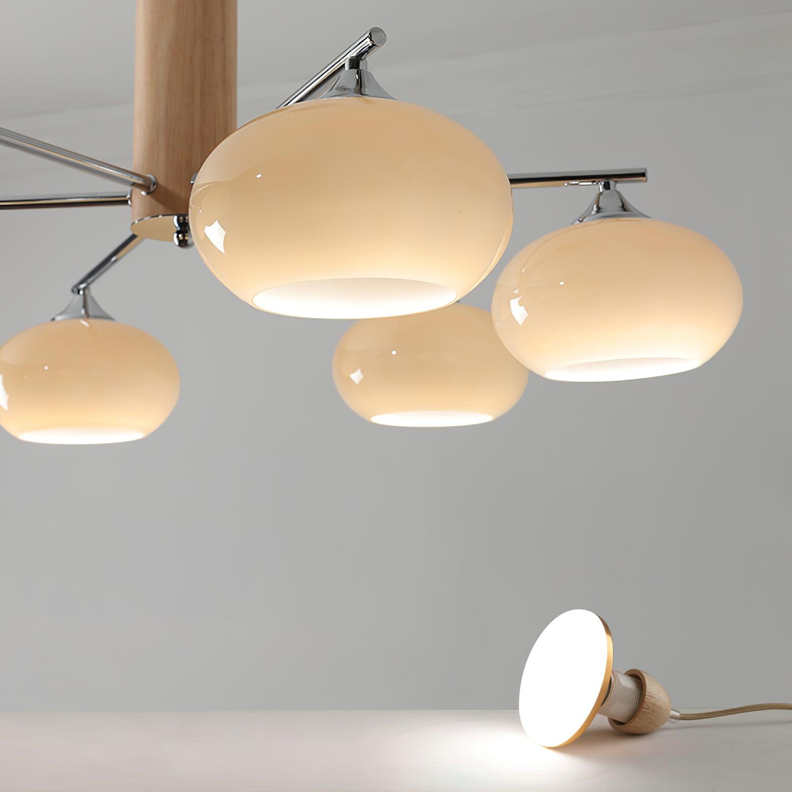 Lustra Kronleuchter Persimmon Glas Mid-Century-Letslighting