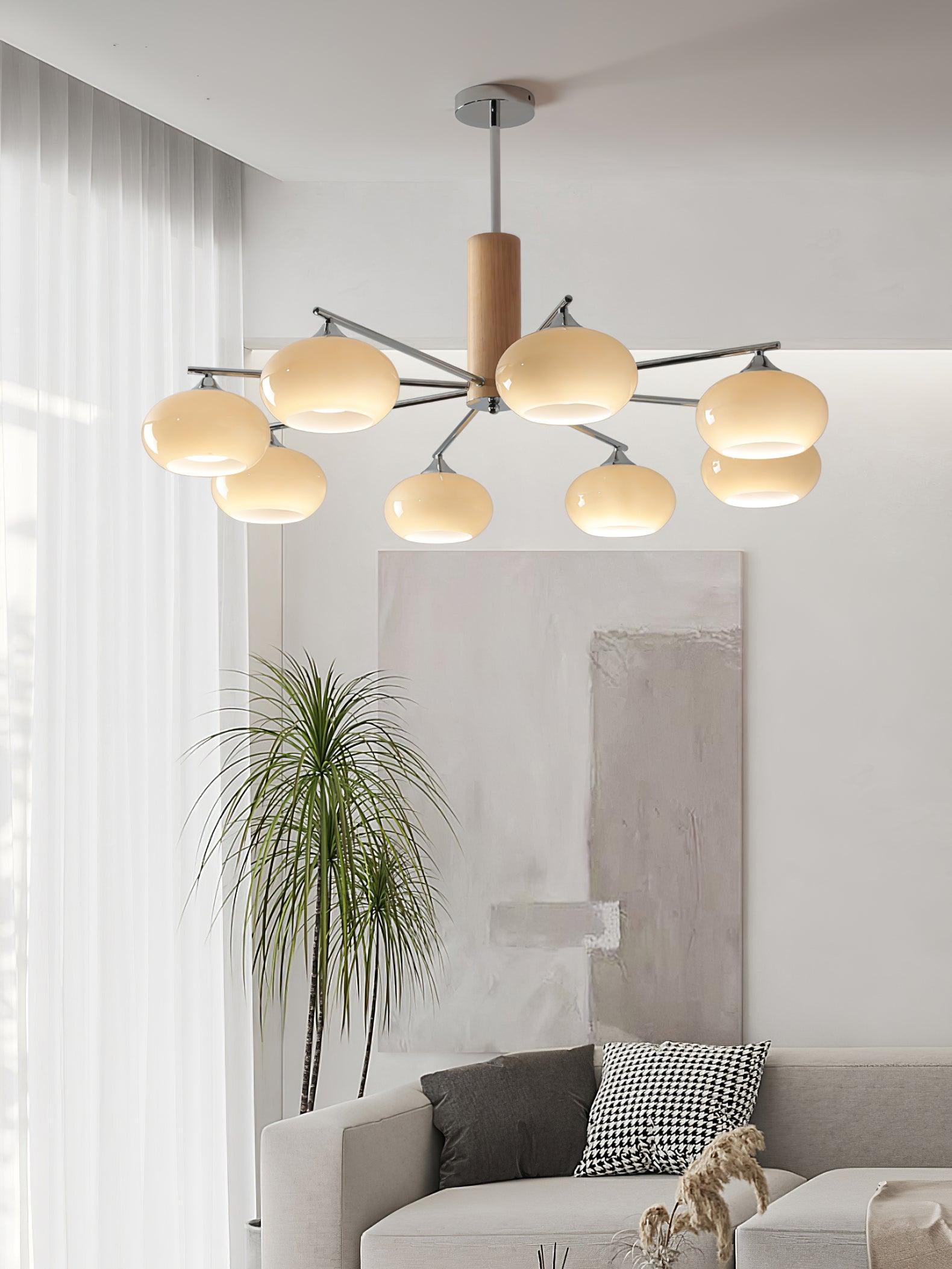 Lustra Kronleuchter Persimmon Glas Mid-Century-Letslighting
