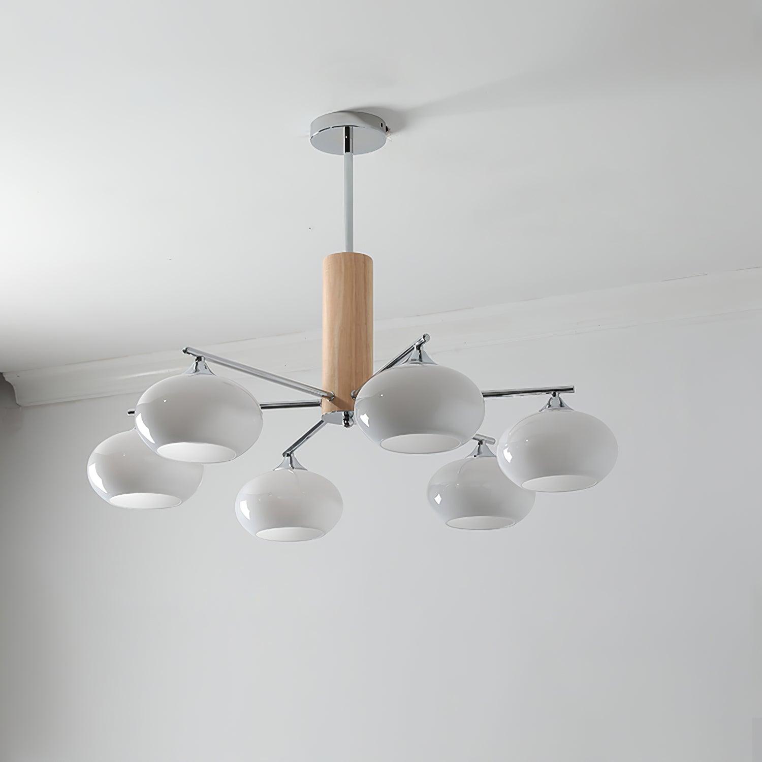 Lustra Kronleuchter Persimmon Glas Mid-Century-Letslighting