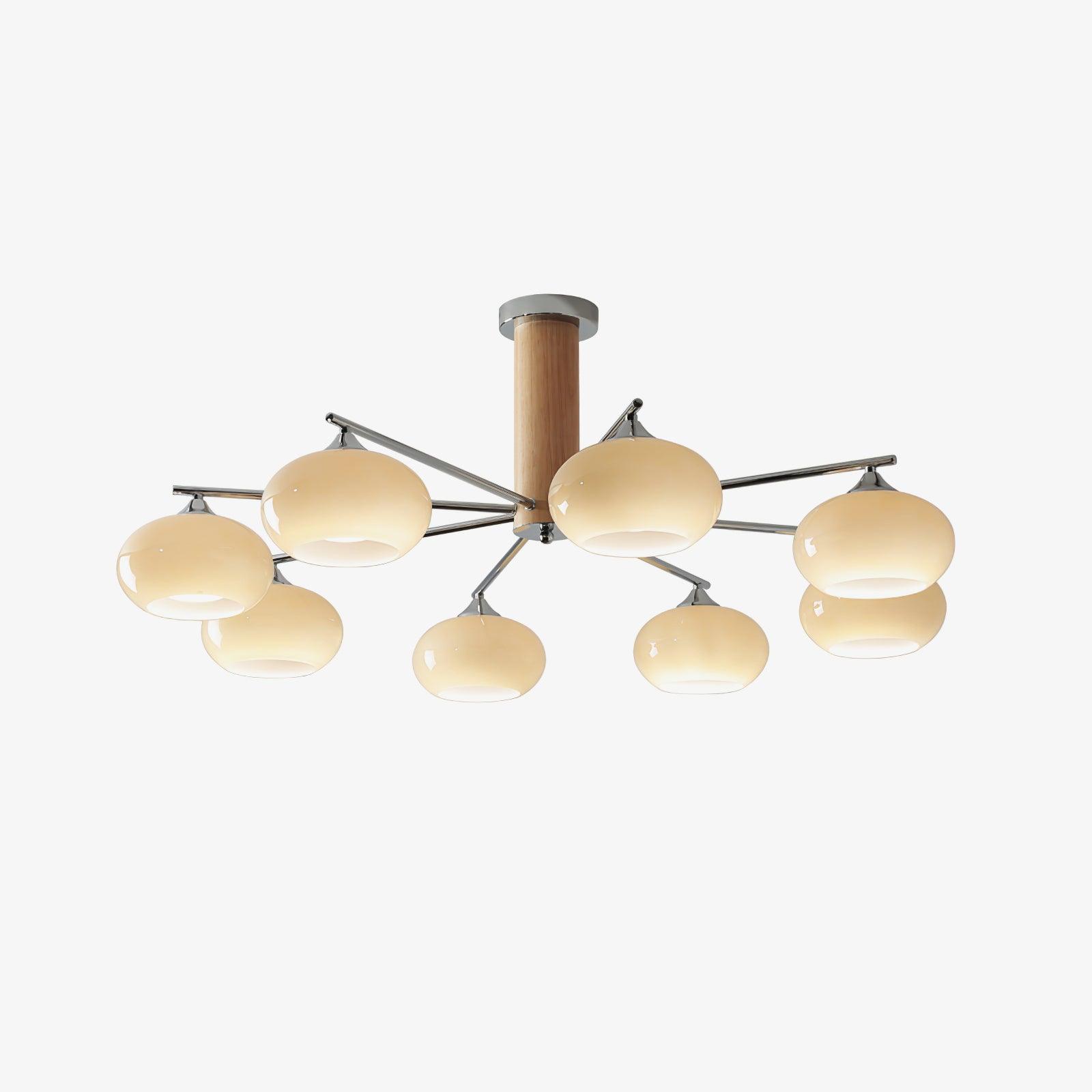 Lustra Kronleuchter Persimmon Glas Mid-Century-Letslighting
