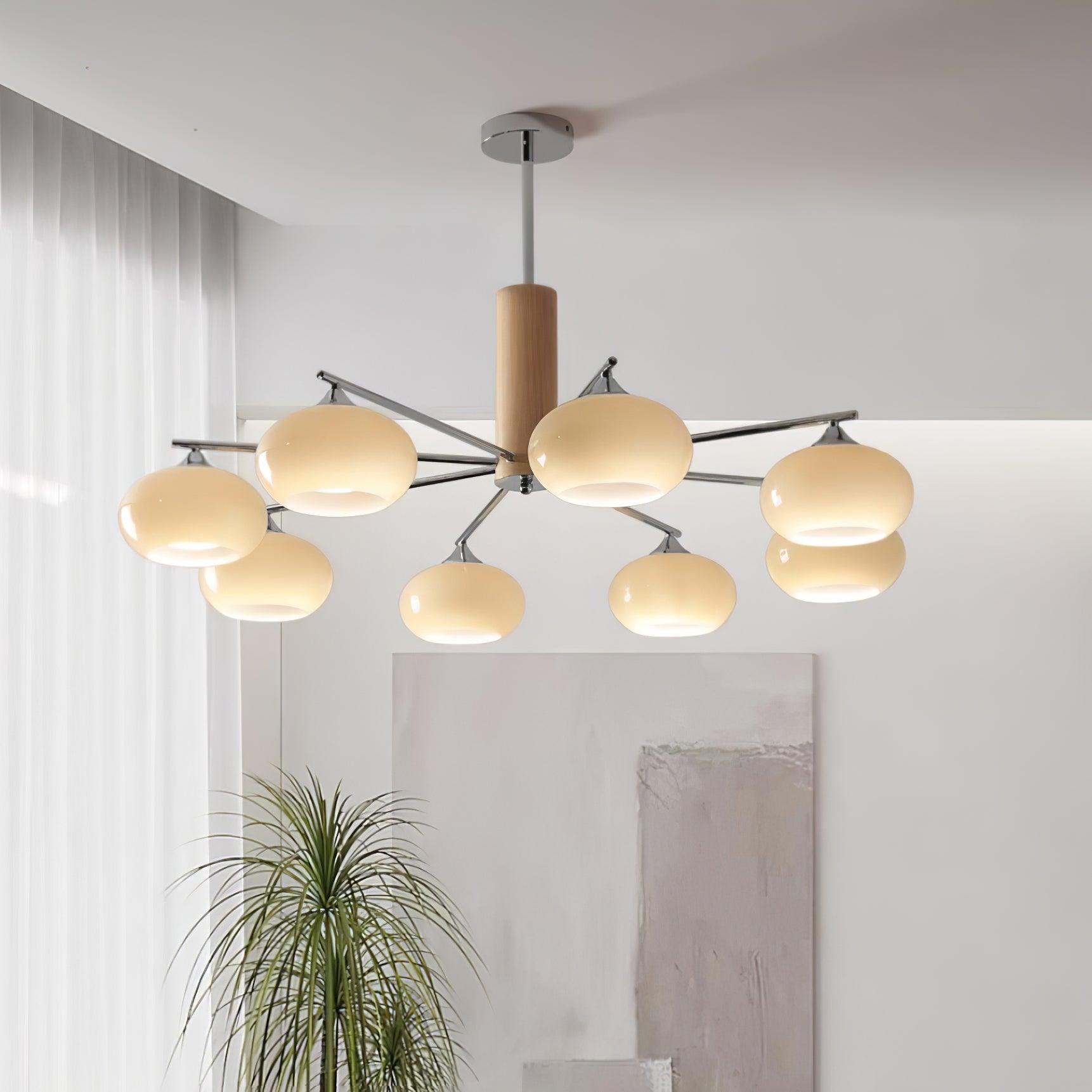 Lustra Kronleuchter Persimmon Glas Mid-Century-Letslighting