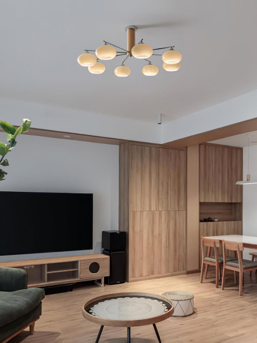 Lustra Kronleuchter Persimmon Glas Mid-Century-Letslighting