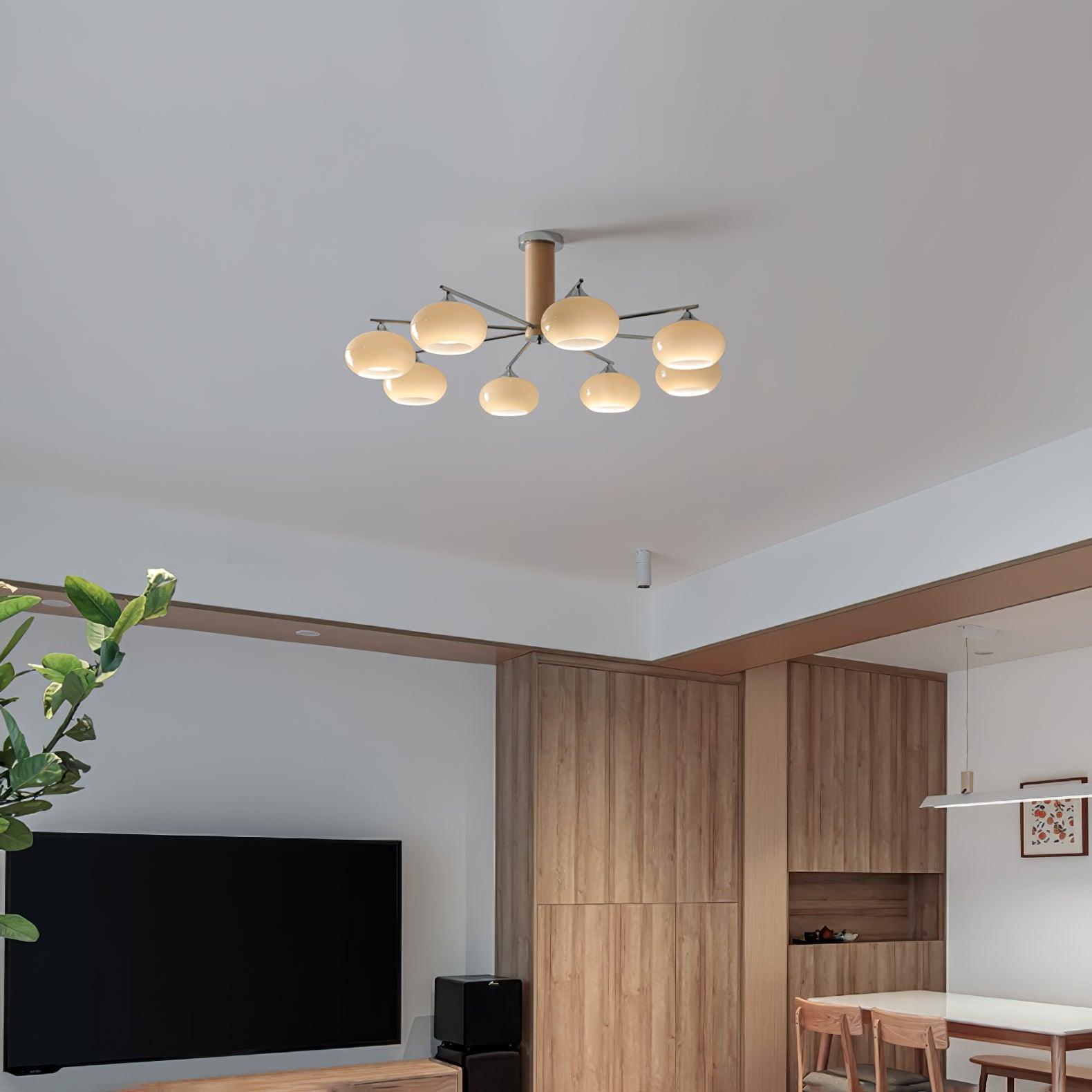 Lustra Kronleuchter Persimmon Glas Mid-Century-Letslighting