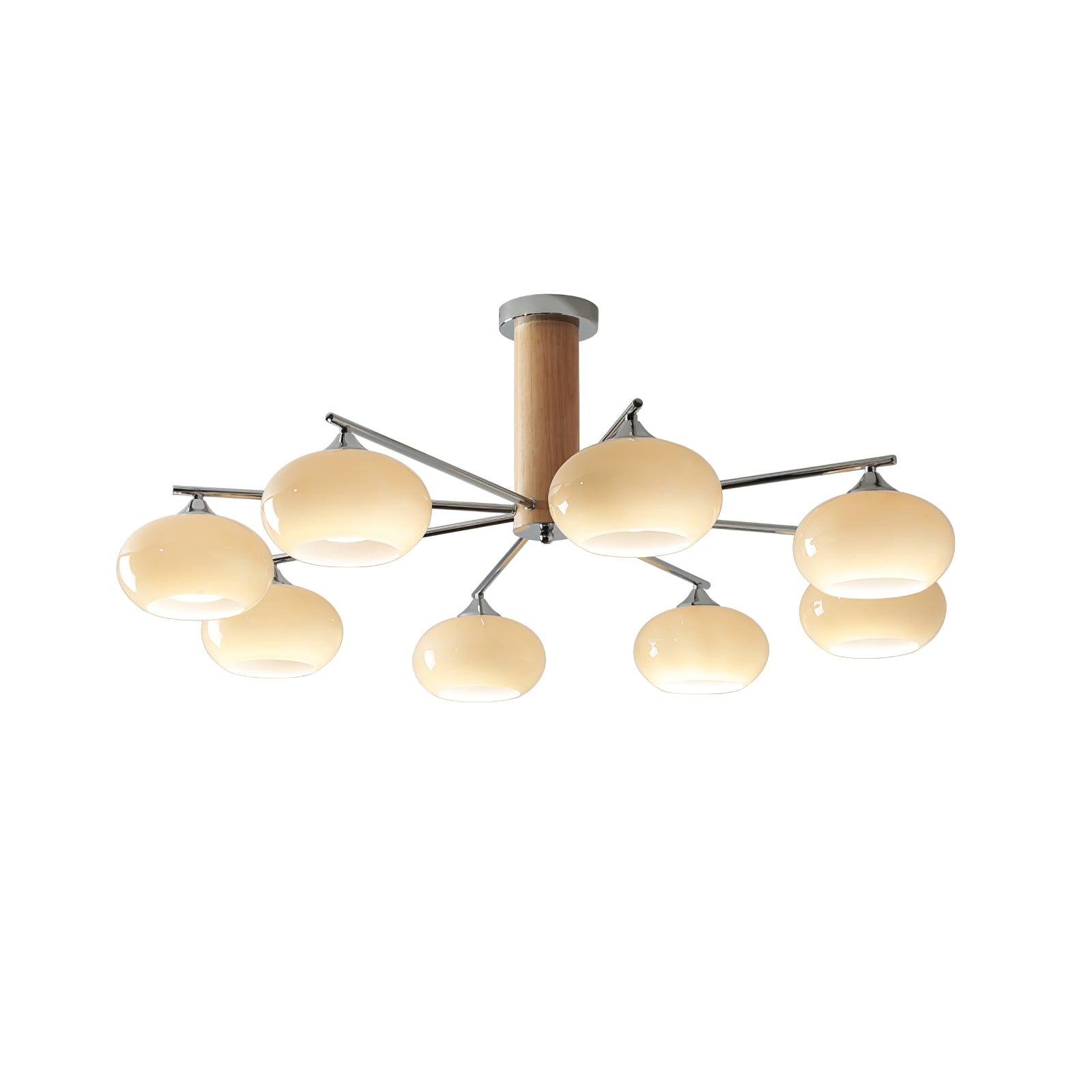Lustra Kronleuchter Persimmon Glas Mid-Century-Letslighting