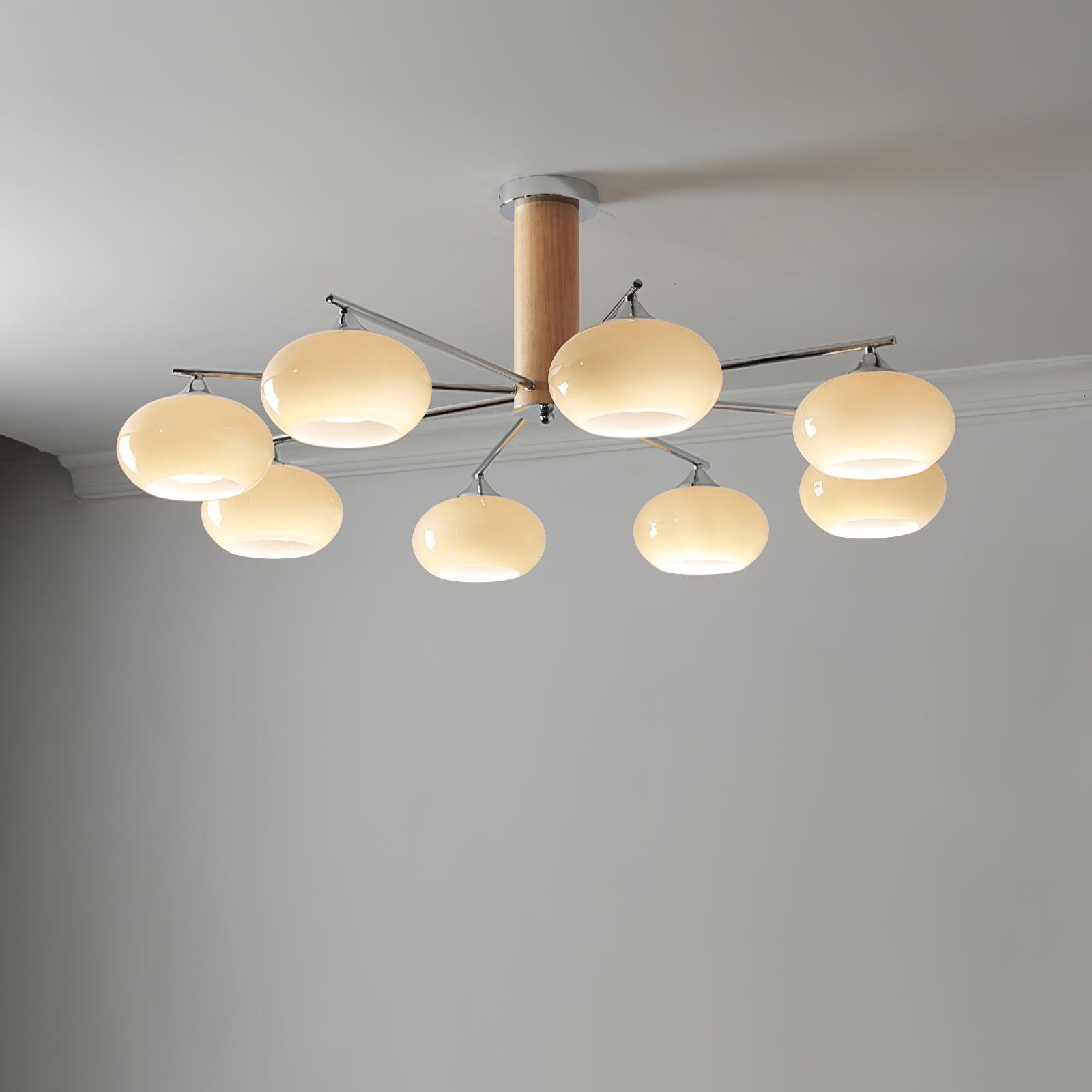 Lustra Kronleuchter Persimmon Glas Mid-Century-Letslighting