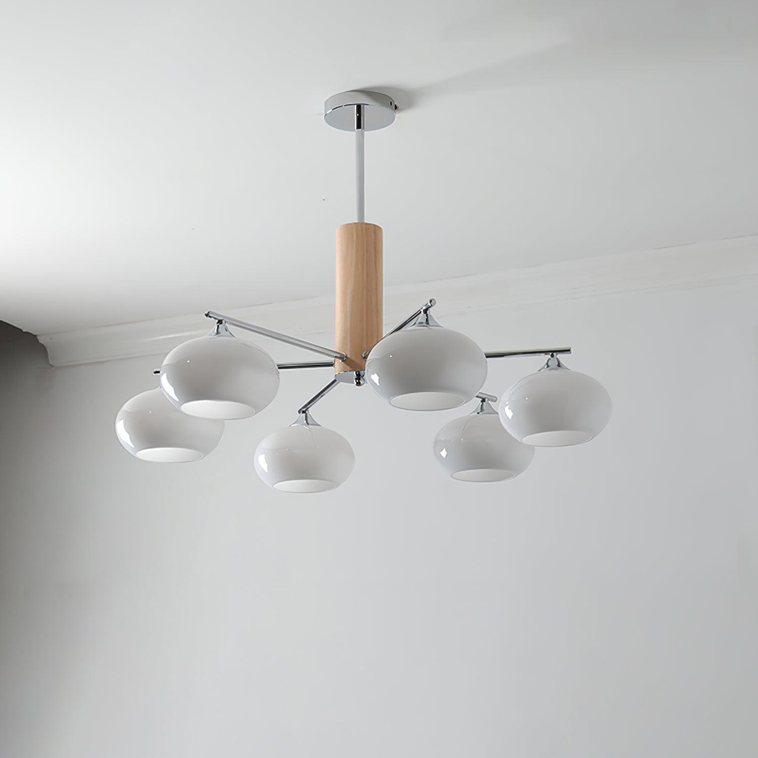 Lustra Kronleuchter Persimmon Glas Mid-Century-Letslighting