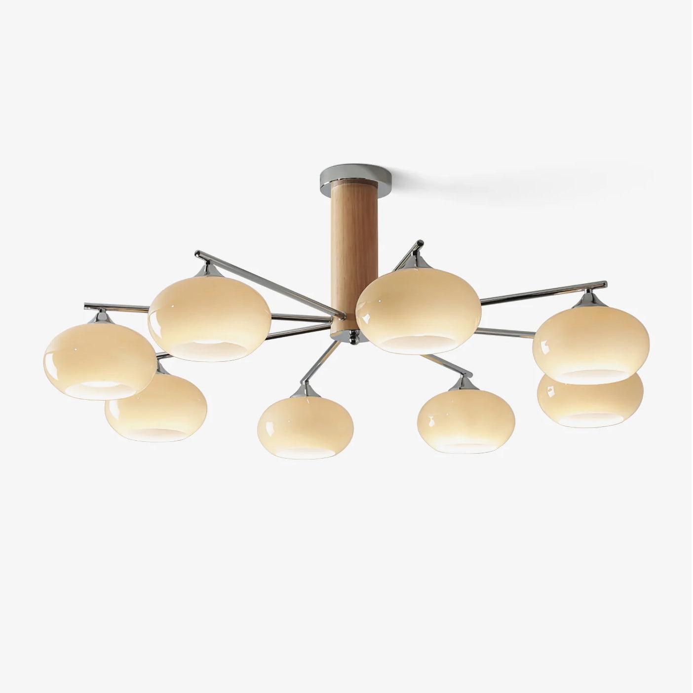 Lustra Kronleuchter Persimmon Glas Mid-Century-Letslighting
