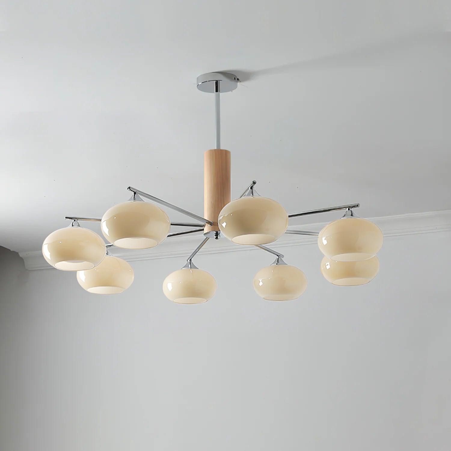 Lustra Kronleuchter Persimmon Glas Mid-Century-Letslighting