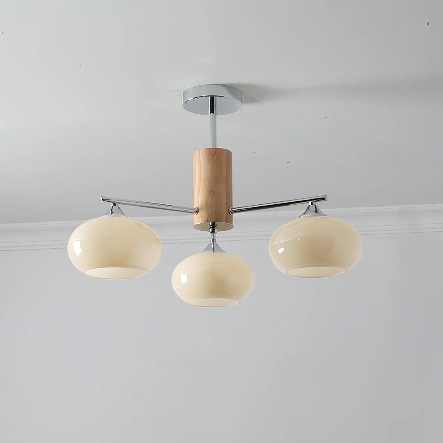 Lustra Kronleuchter Persimmon Glas Mid-Century-Letslighting