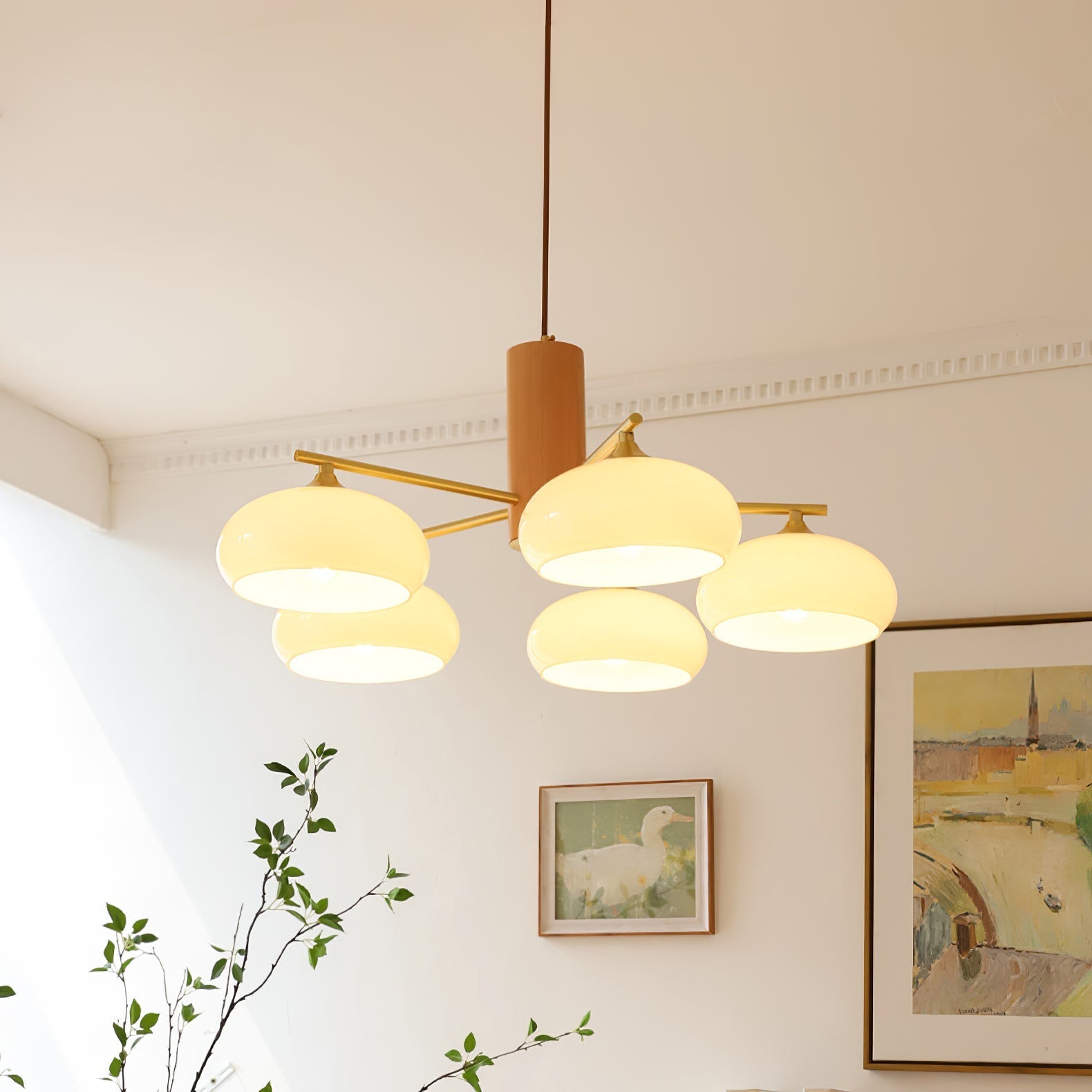 Nova Kronleuchter aus Natürlichem Persimmon-Glas-Letslighting