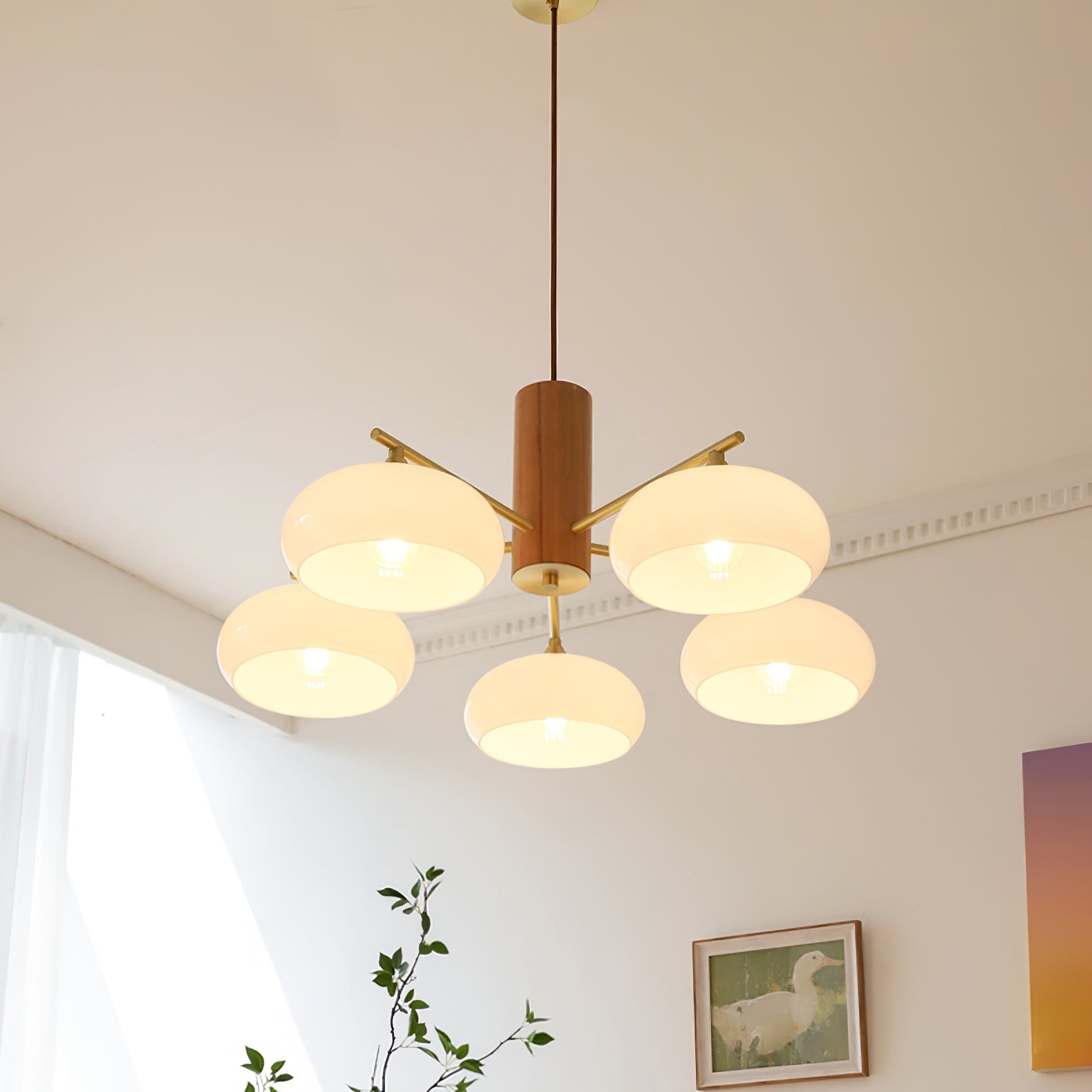 Nova Kronleuchter aus Natürlichem Persimmon-Glas-Letslighting