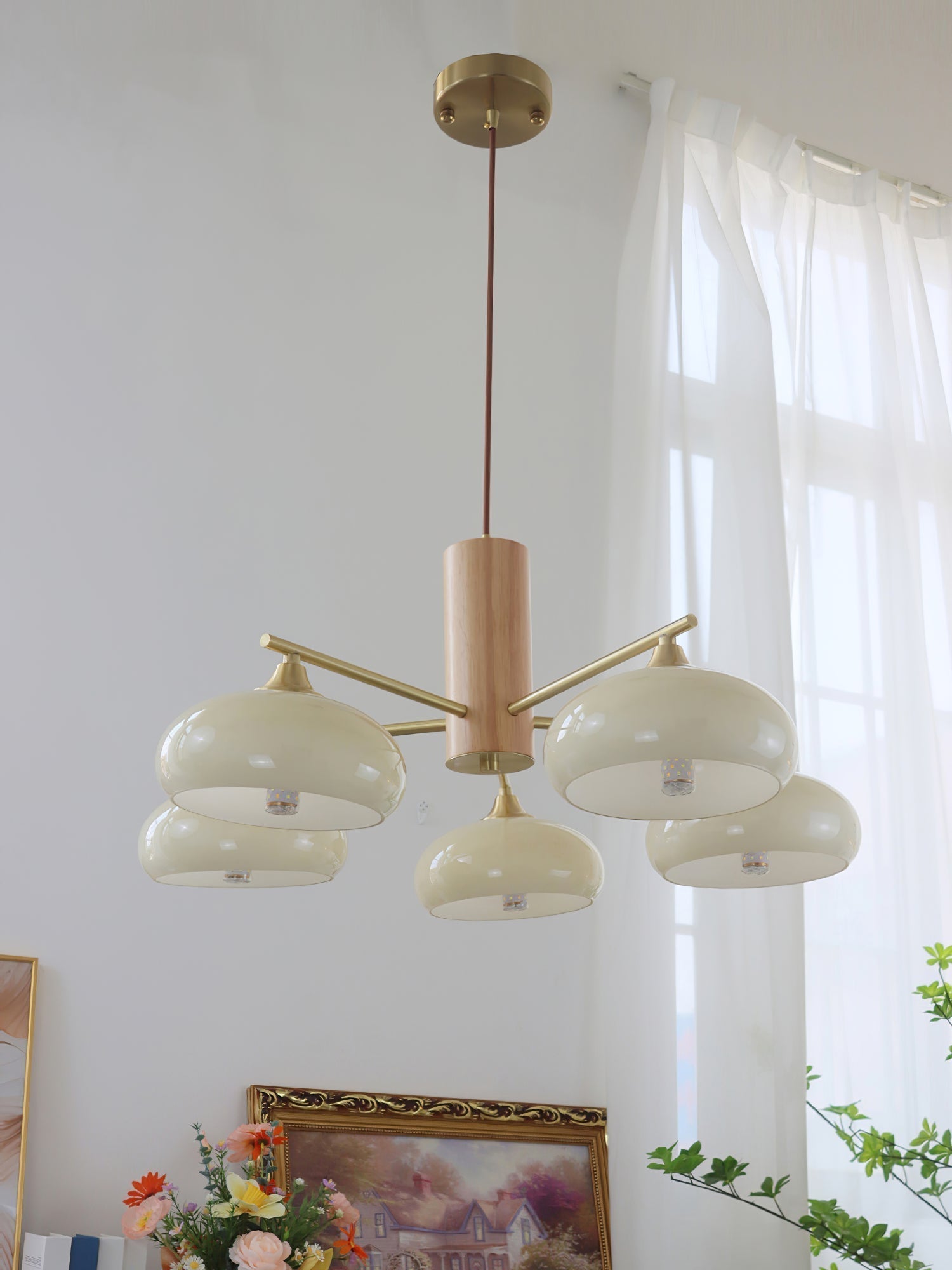 Nova Kronleuchter aus Natürlichem Persimmon-Glas-Letslighting